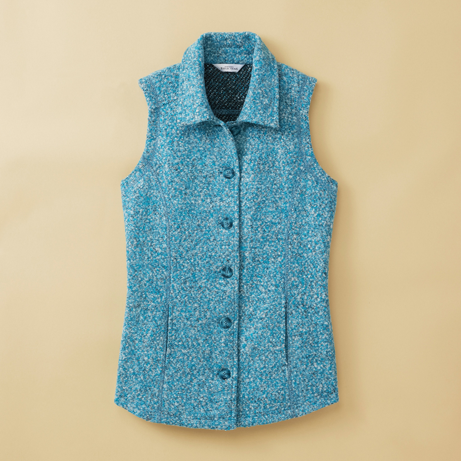 Fall Boucle Button Front Vest