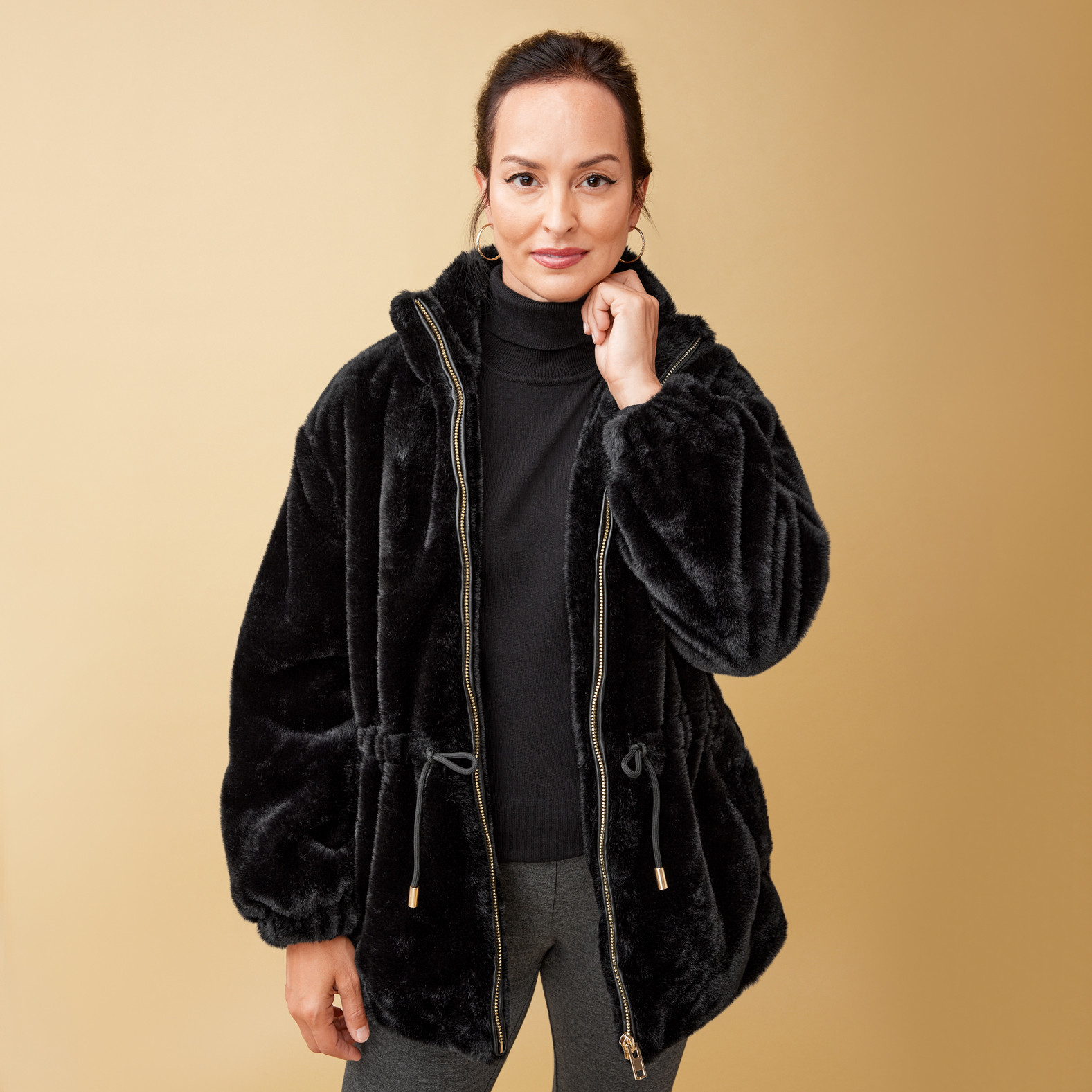 Faux Fur Zip Jacket