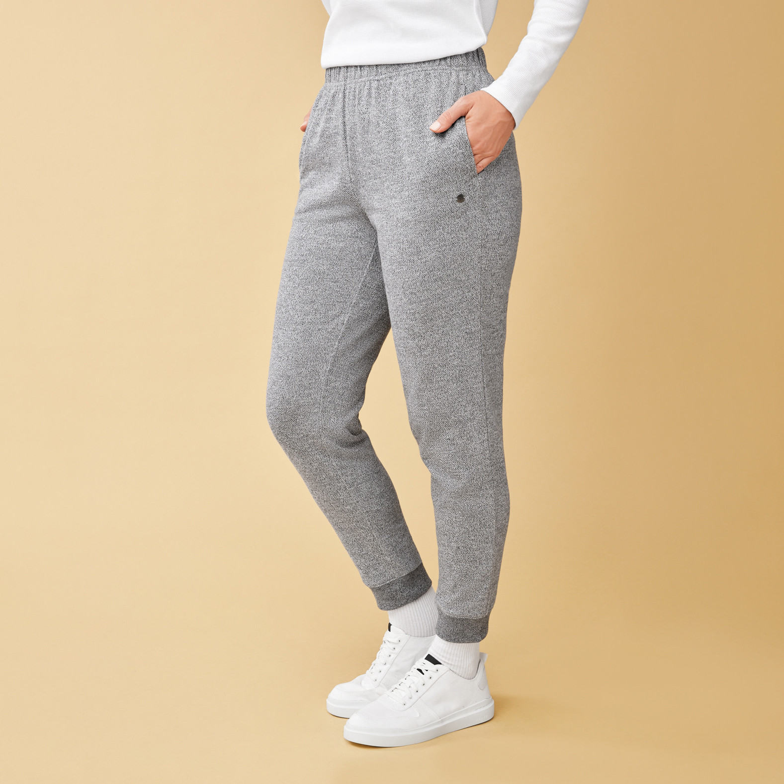 Grey Fleece Joggers Side View