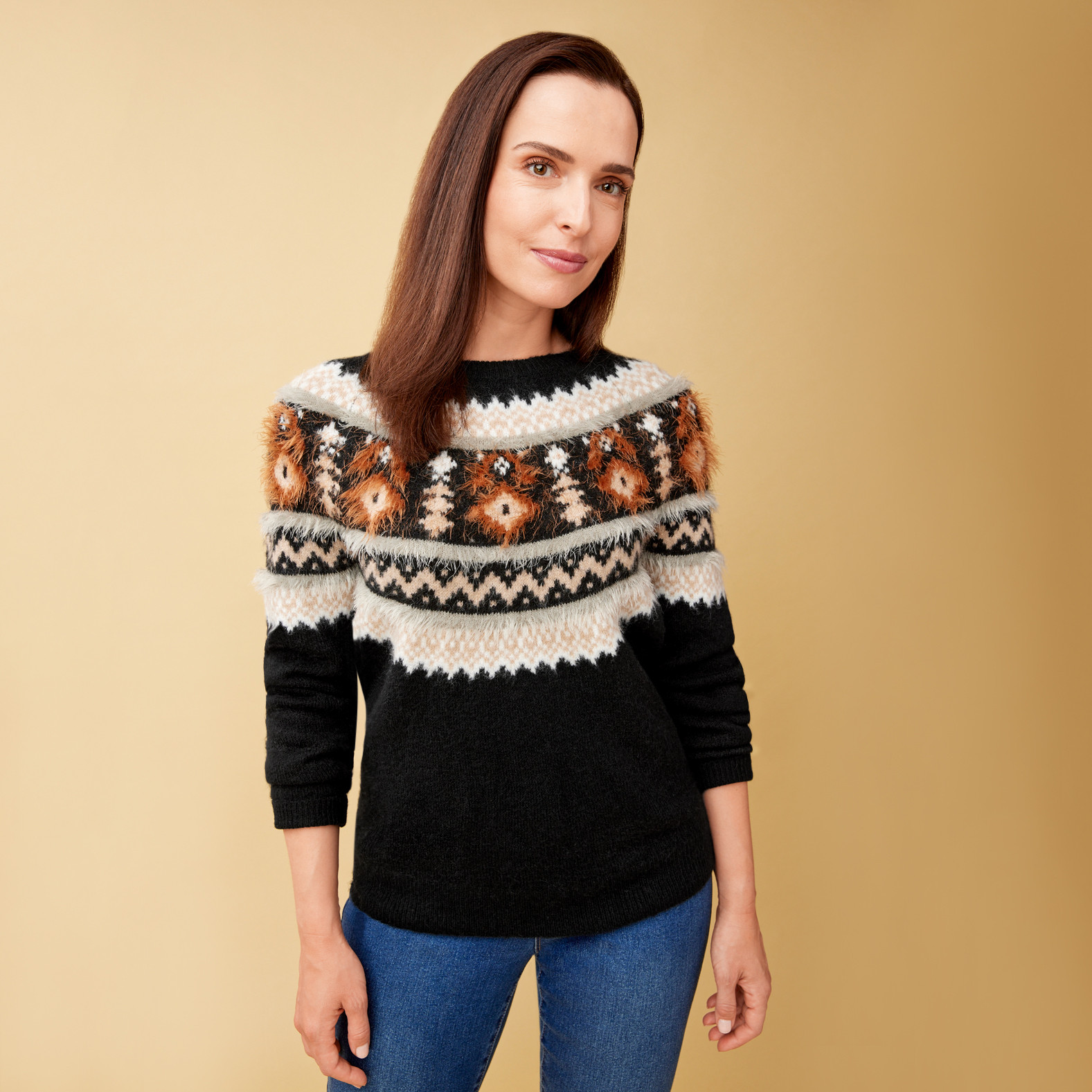 Patterned Eyelash Sweater