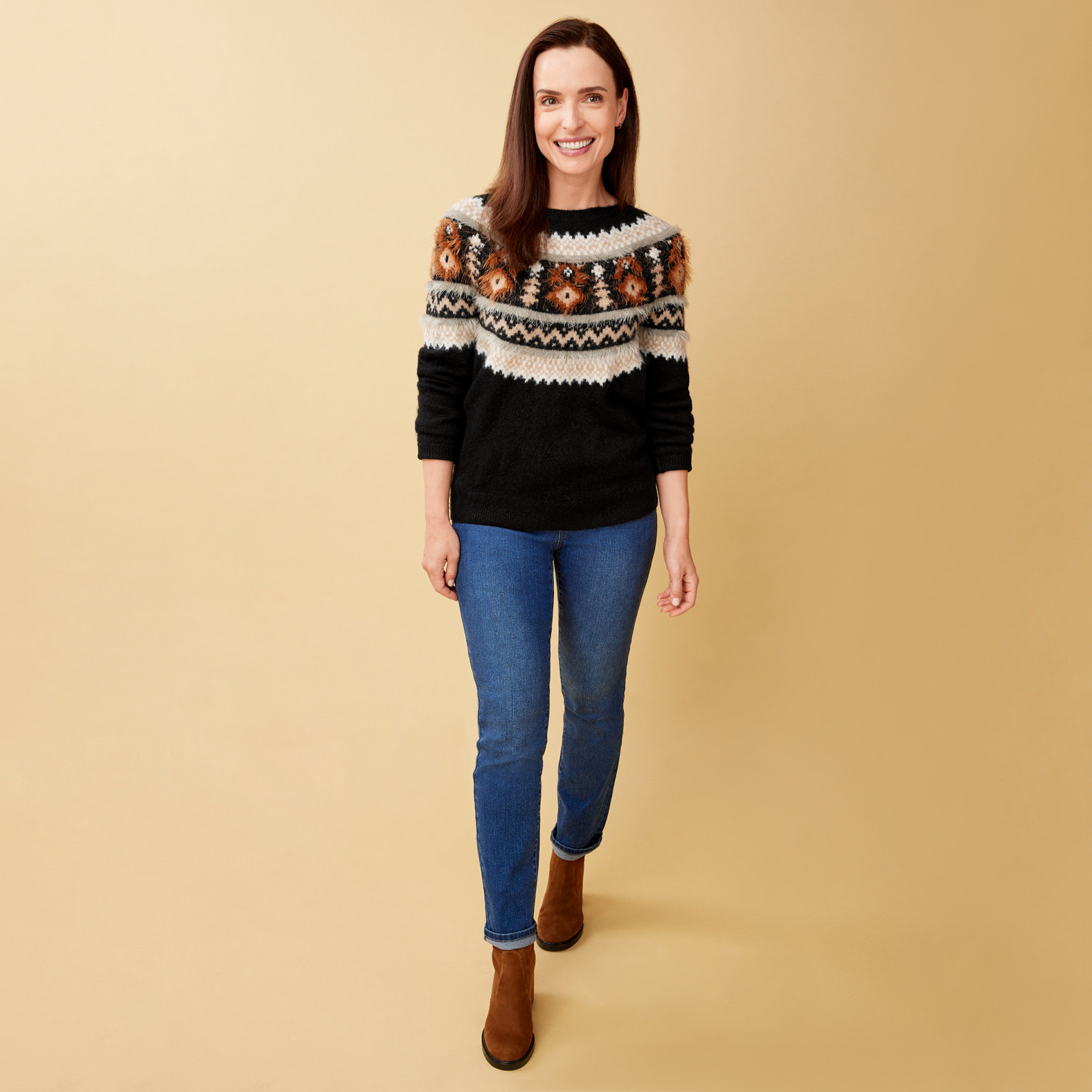 Patterned Eyelash Sweater Full Body