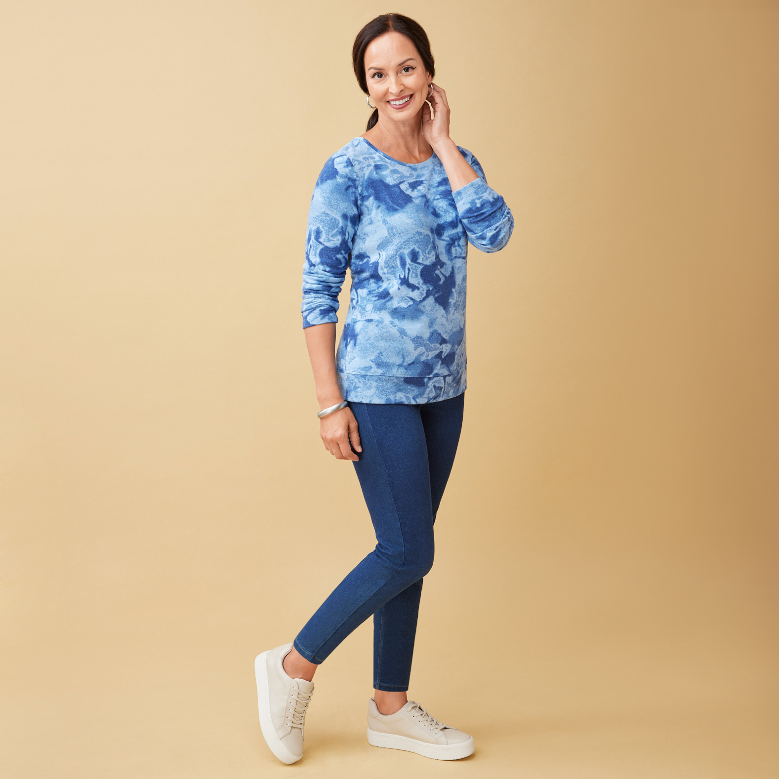 Blue Long Sleeve Tee Front View