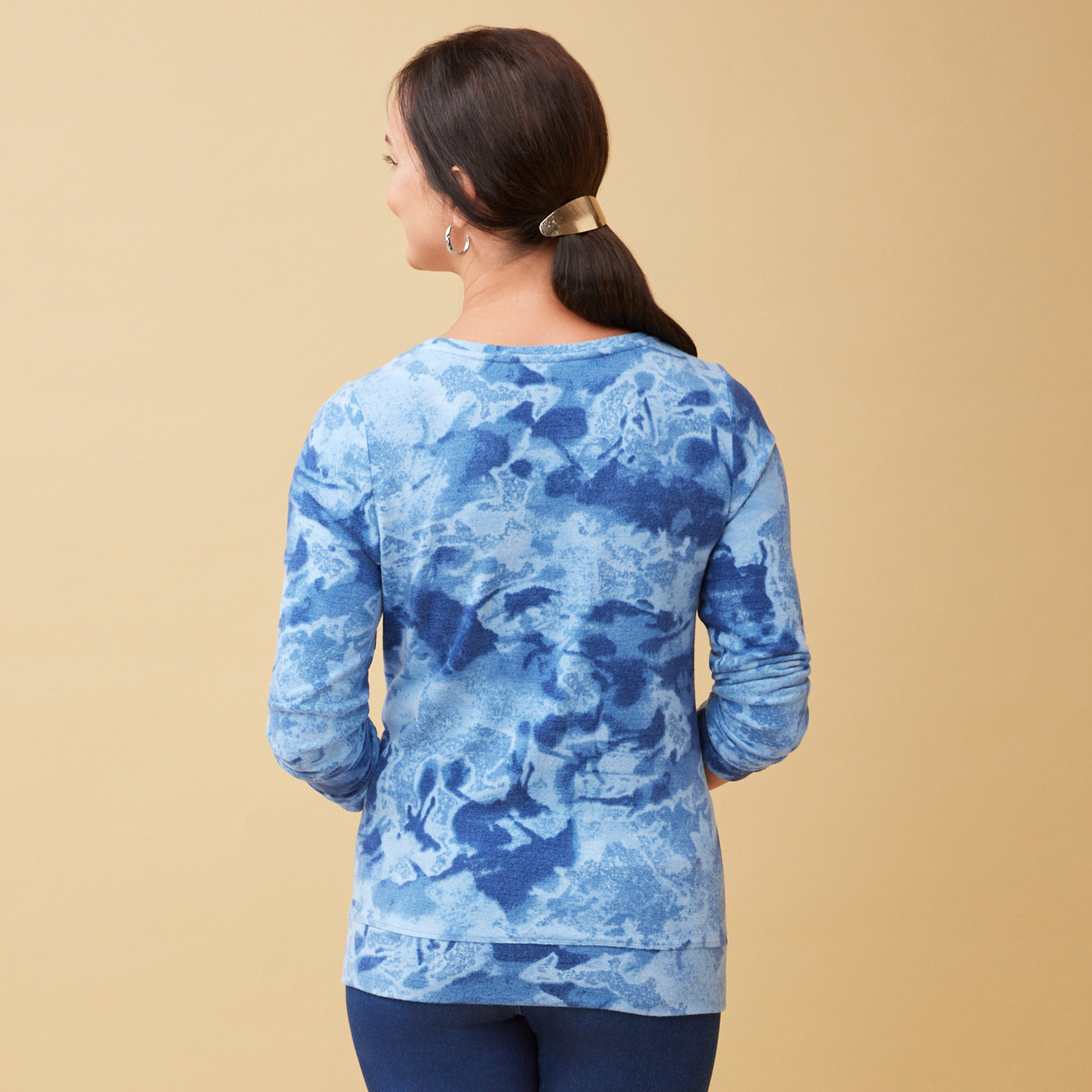 Blue Long Sleeve Tee Back View
