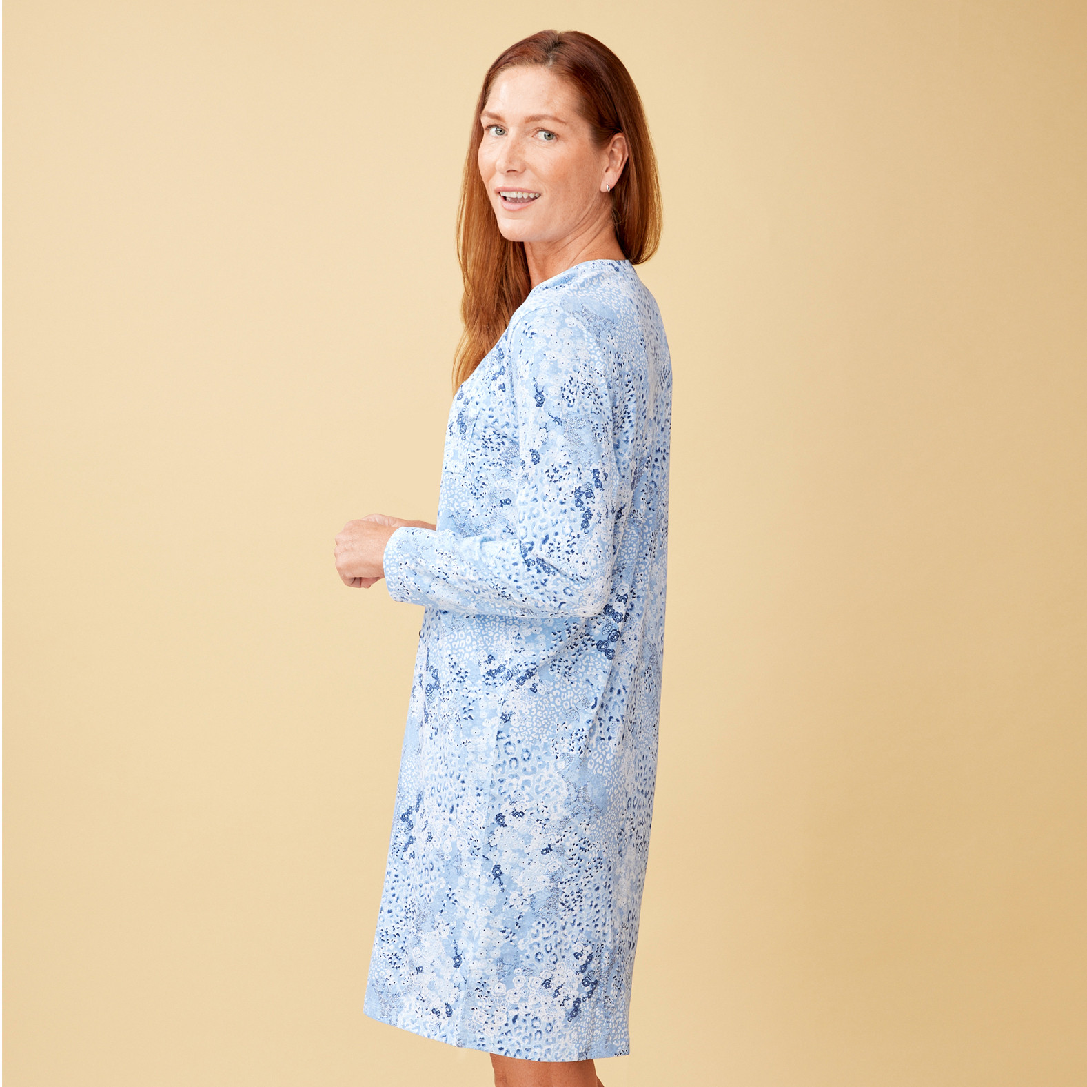 Nature Print Jersey Nightshirt Side View
