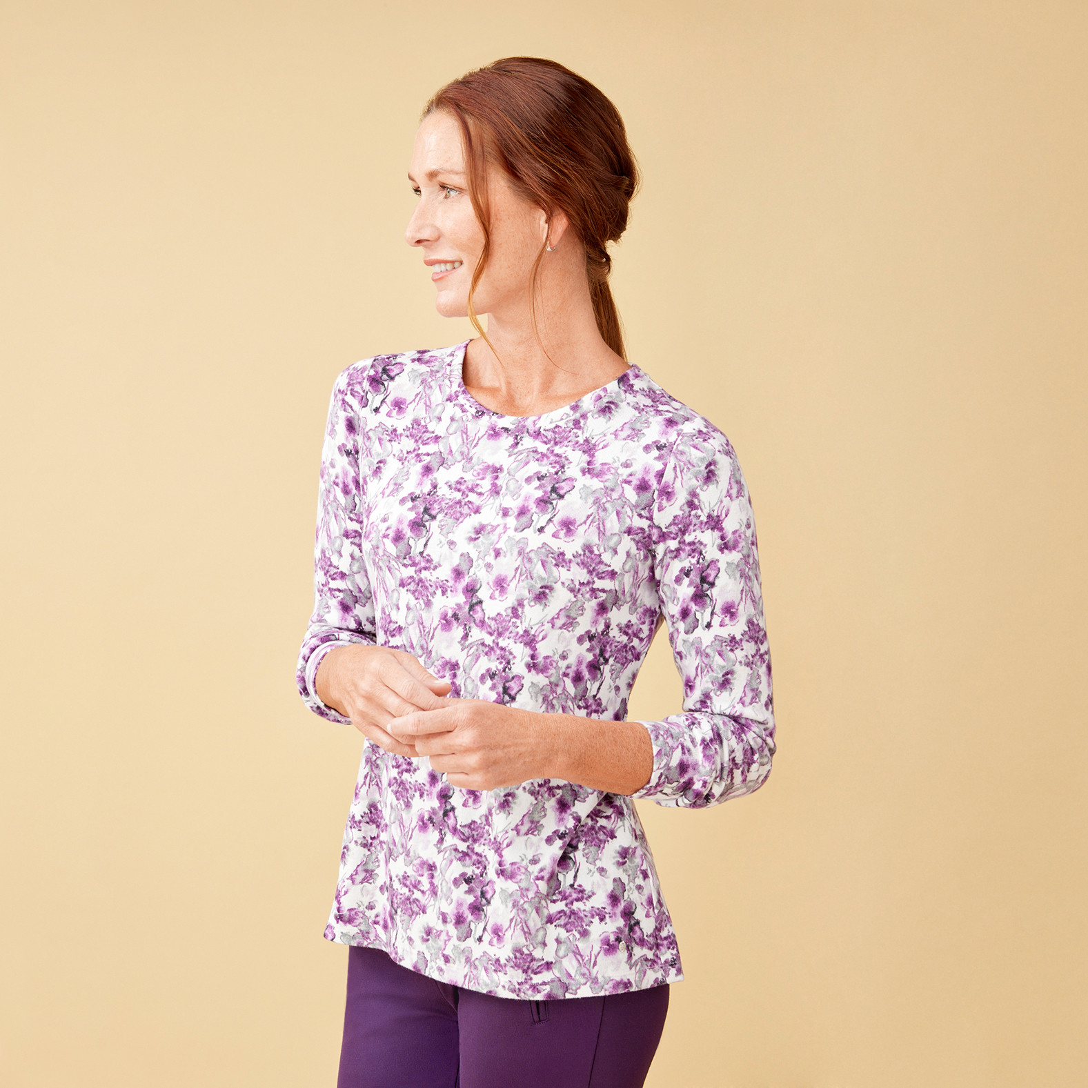 Peplum Back Sweaterlike Top Side View
