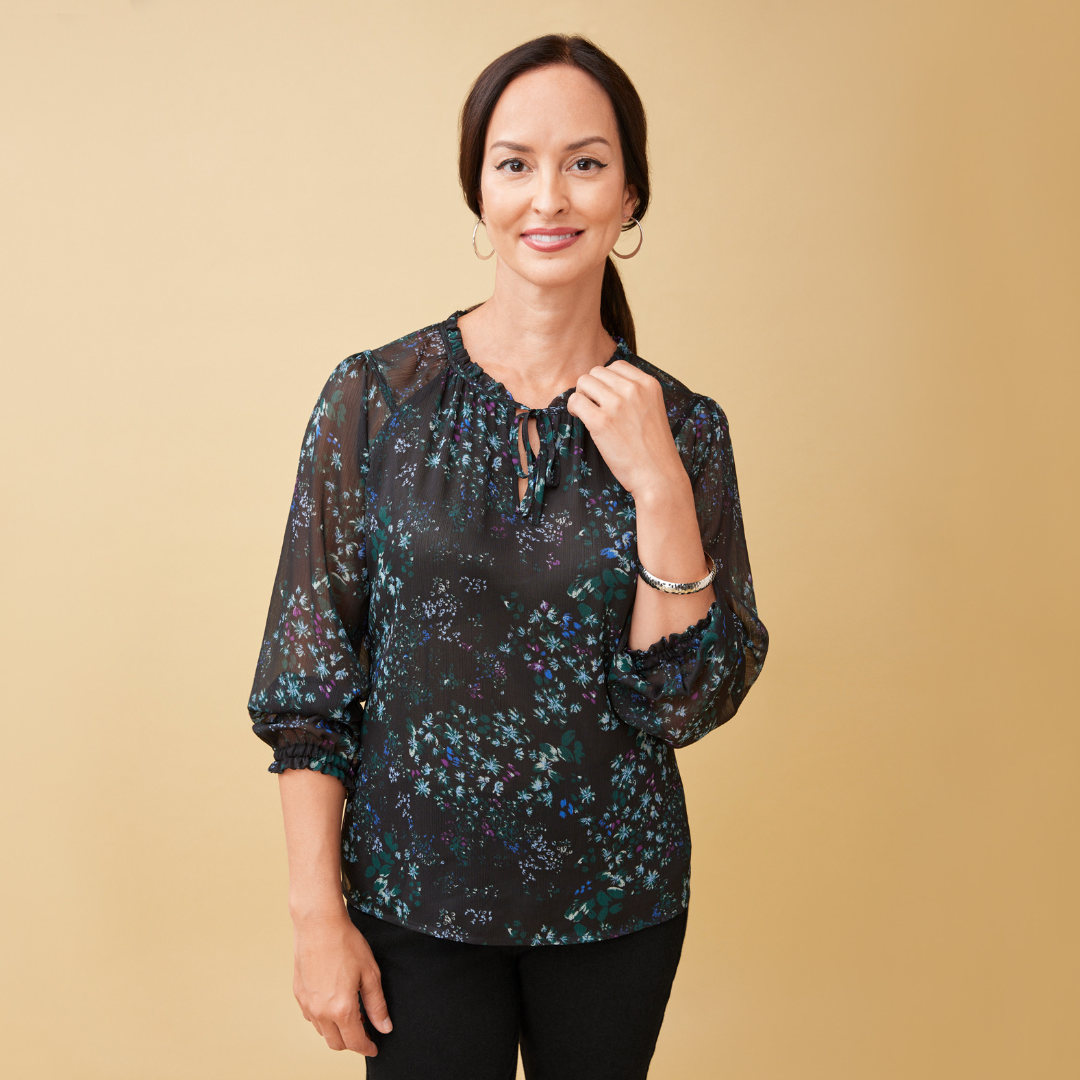 Black Printed Blouse