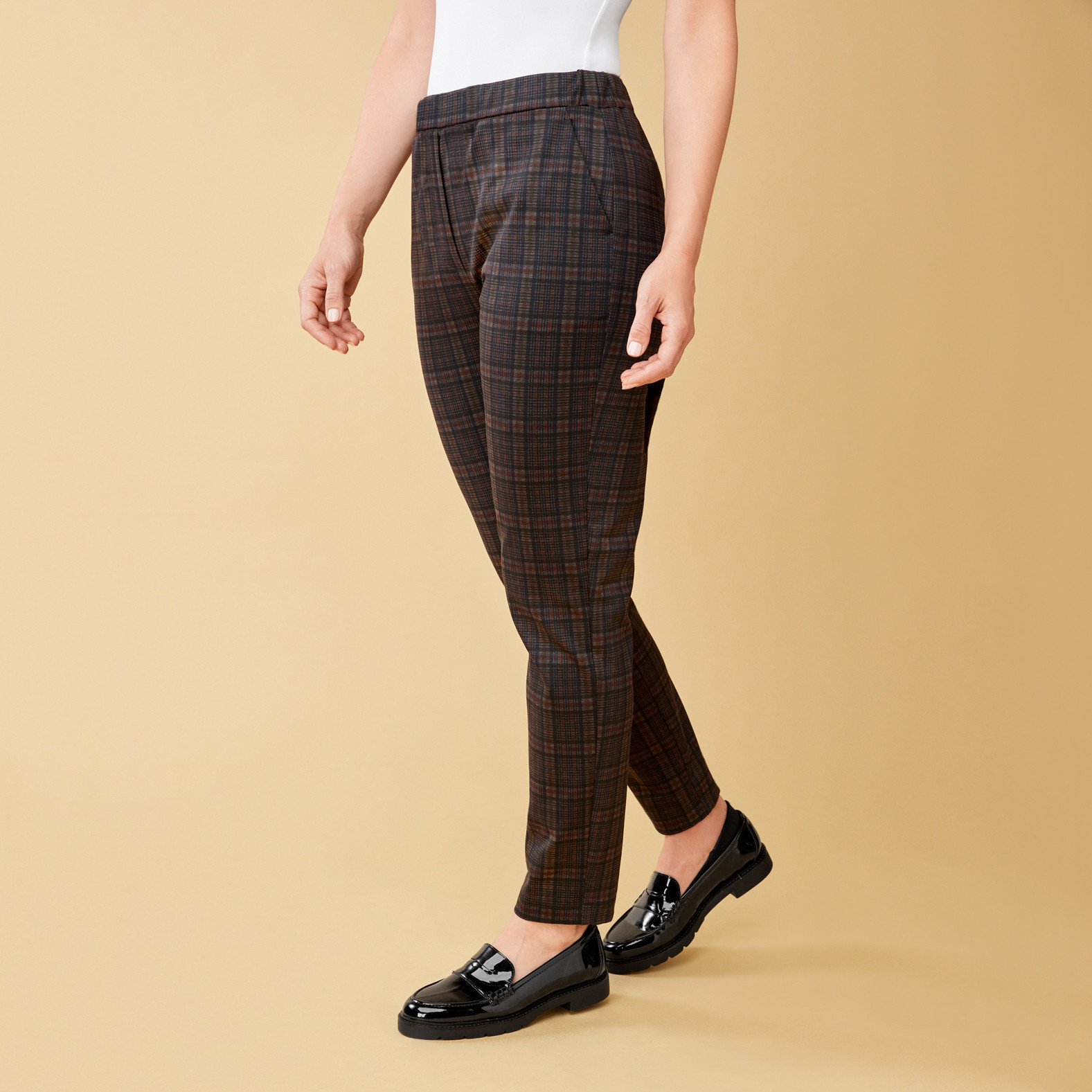 Brown Plaid Pant