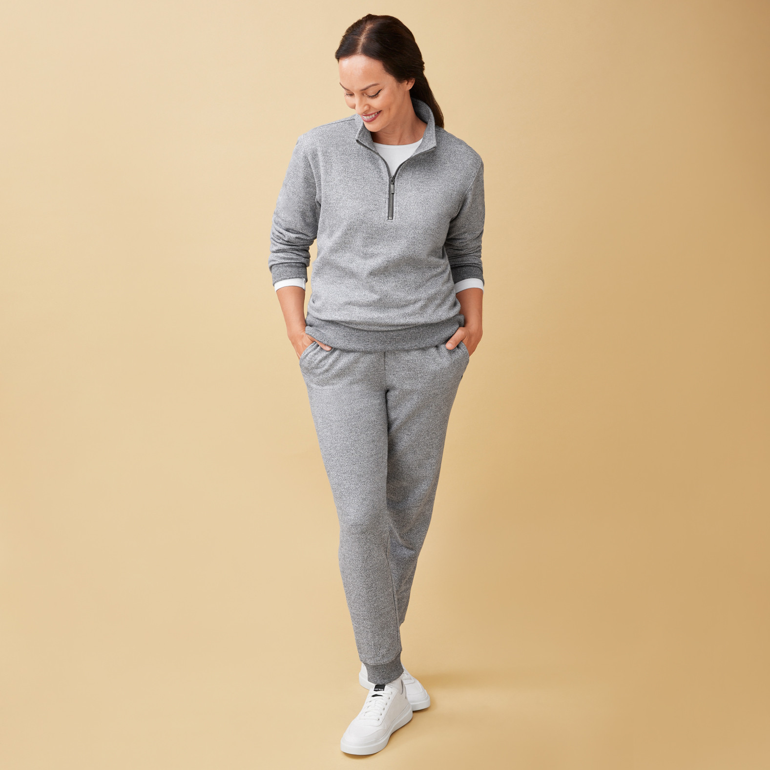 Quarter Zip Pullover Sweater Full View