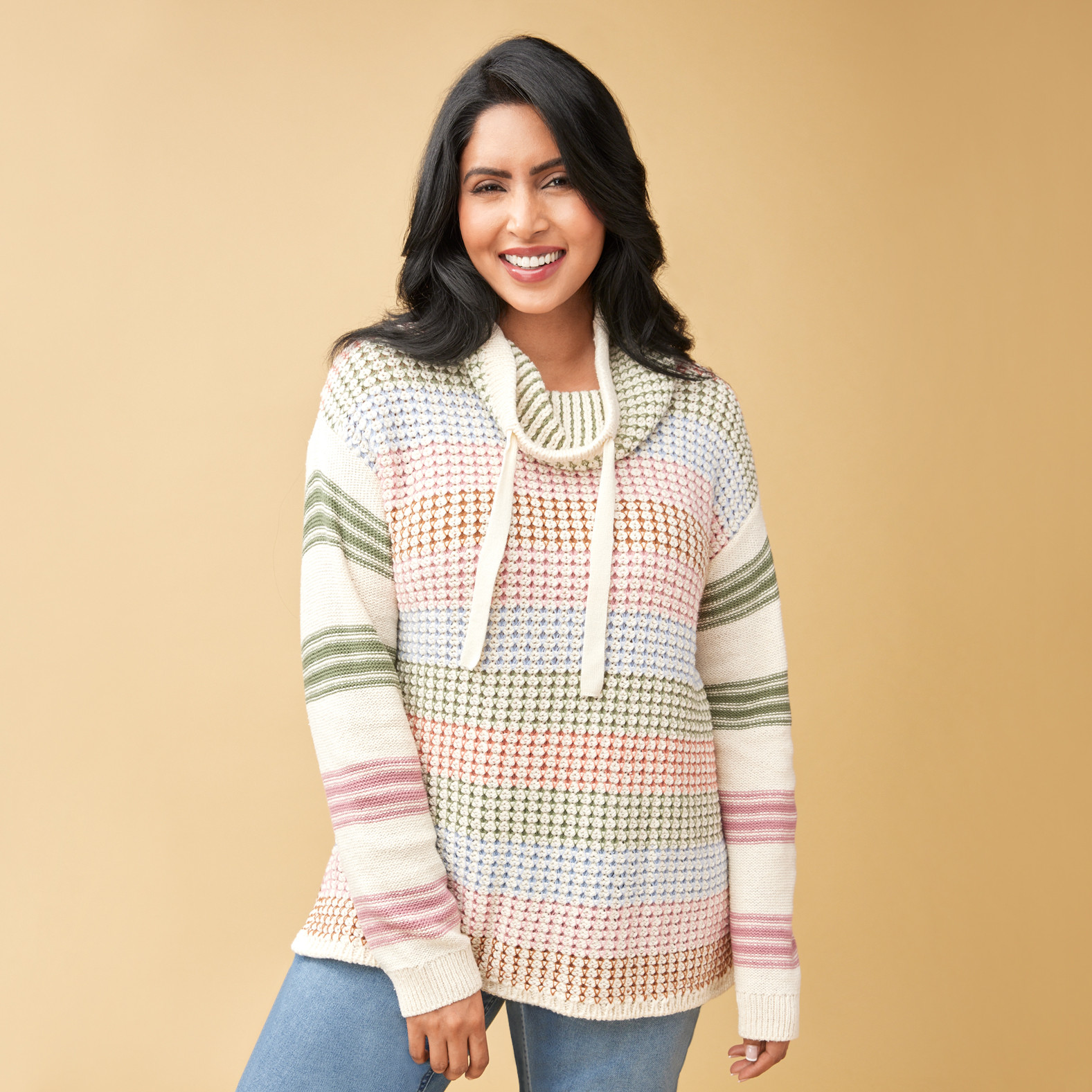 Stitched Pullover Sweater Front View