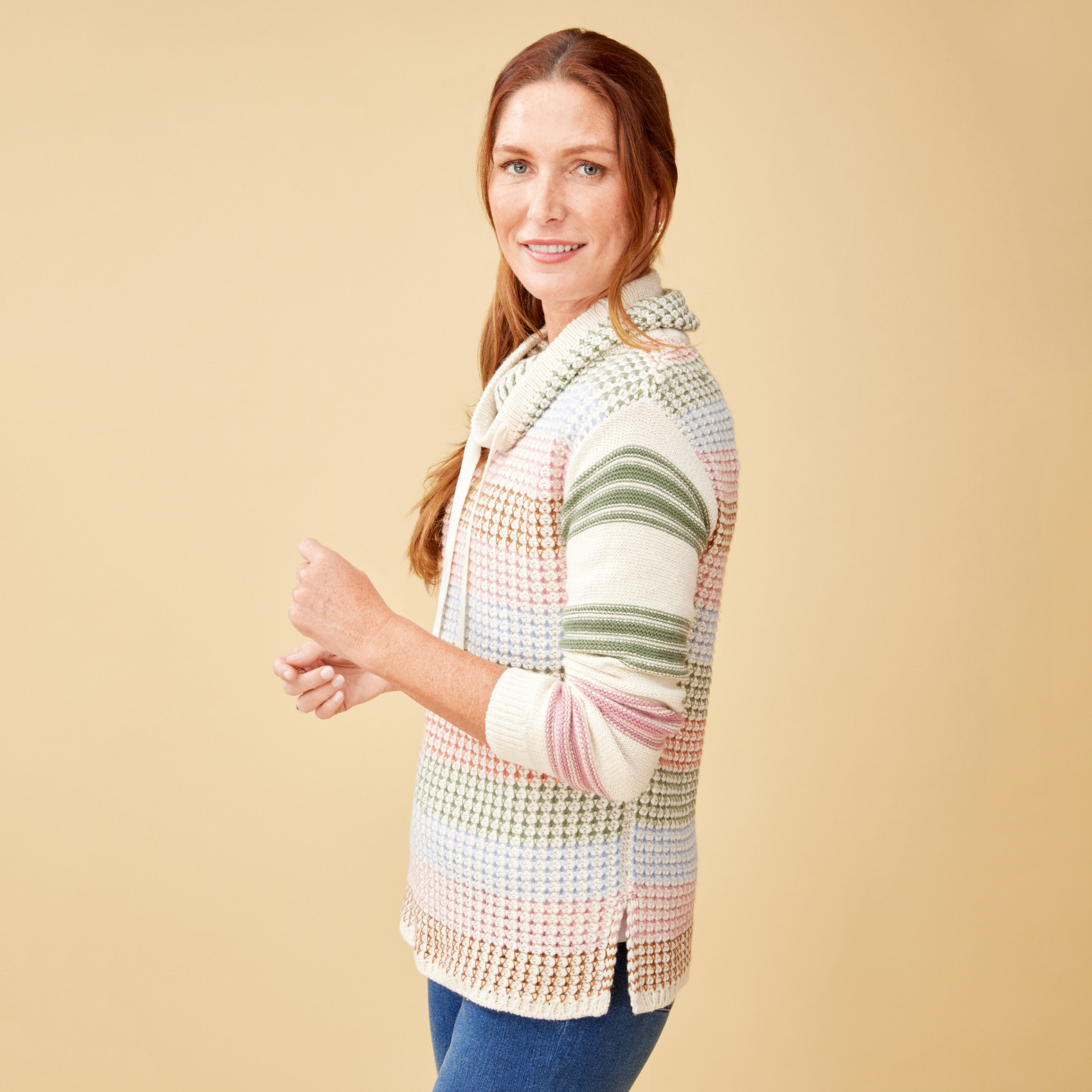 Stitched Pullover Sweater Side View