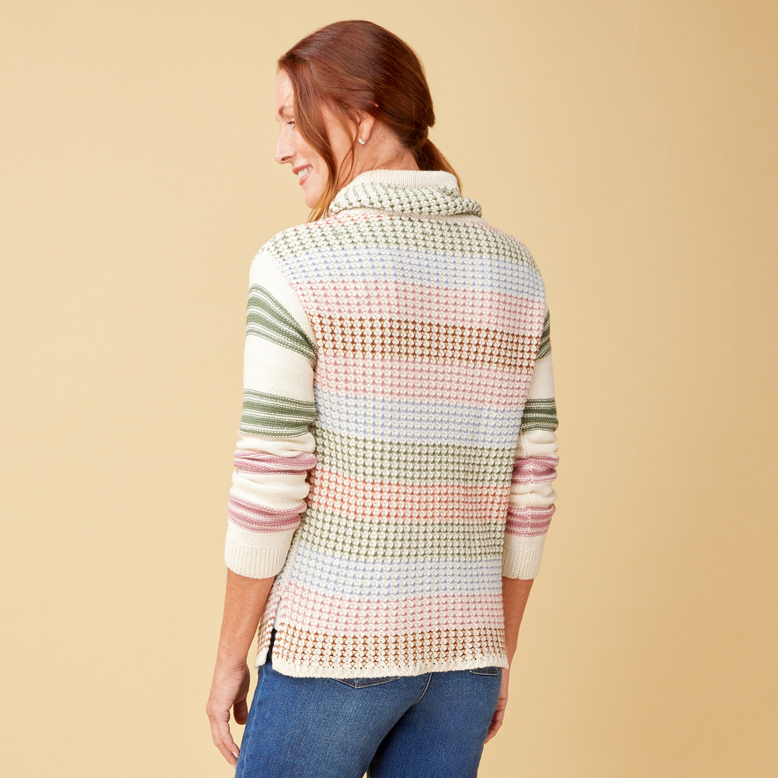 Stitched Pullover Sweater Back View