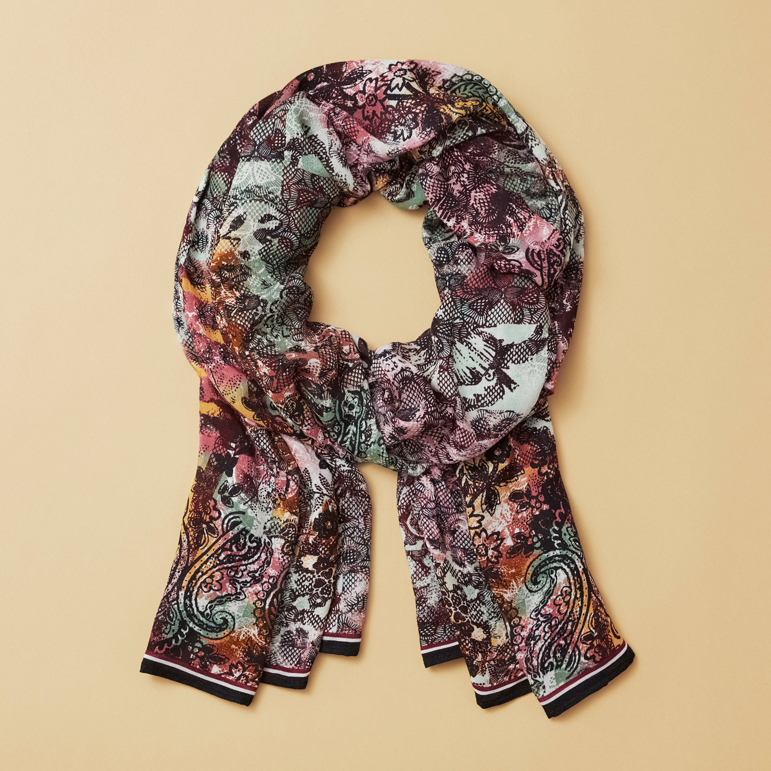 Fall Textured Lace Scarf