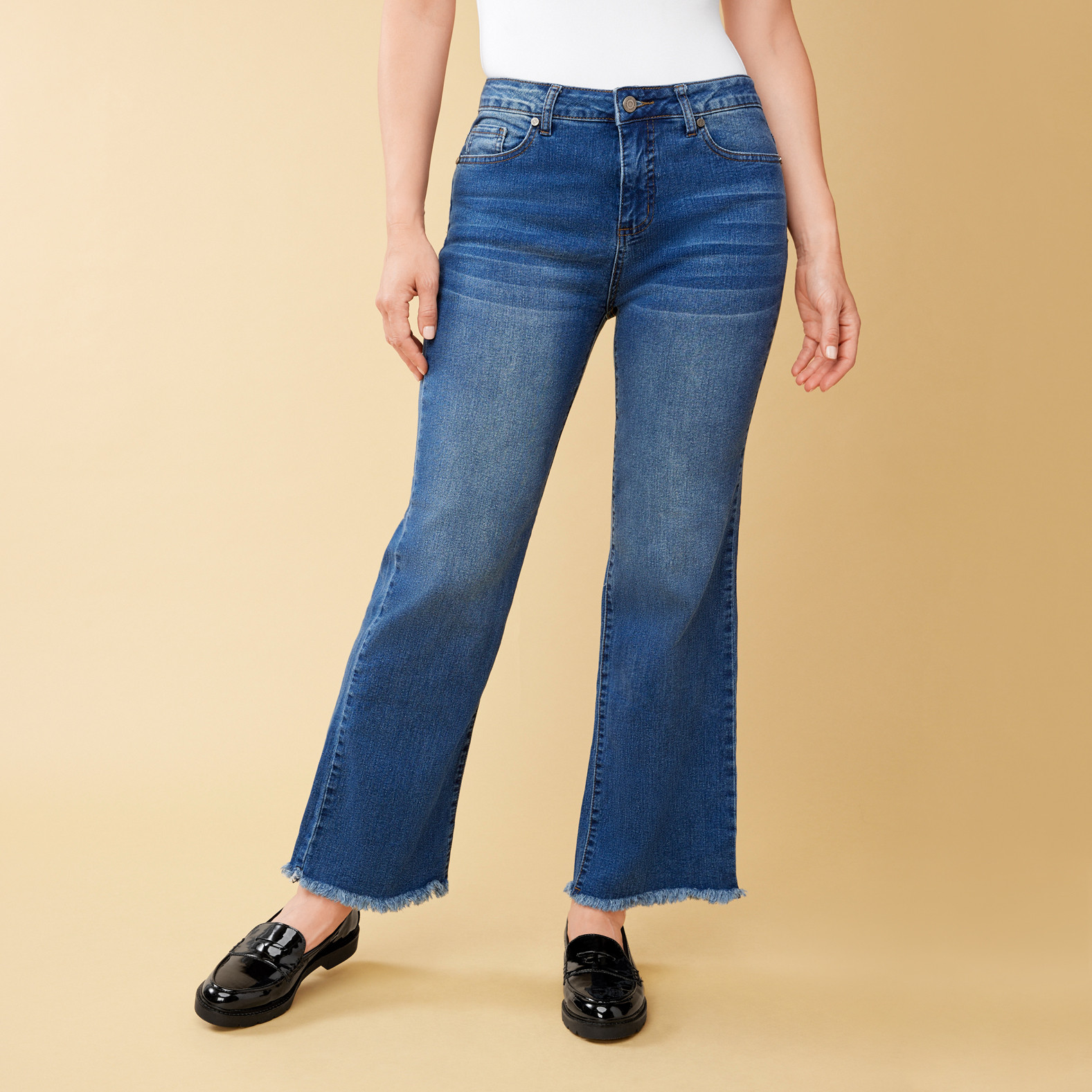 Raw Hem Wide Leg Denim