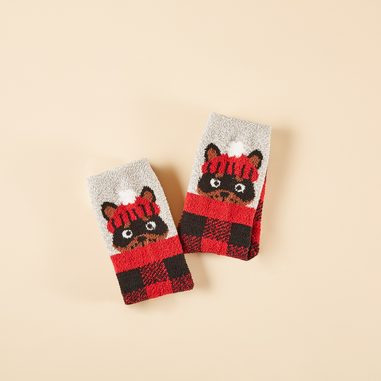 Buffalo Check Dog Socks