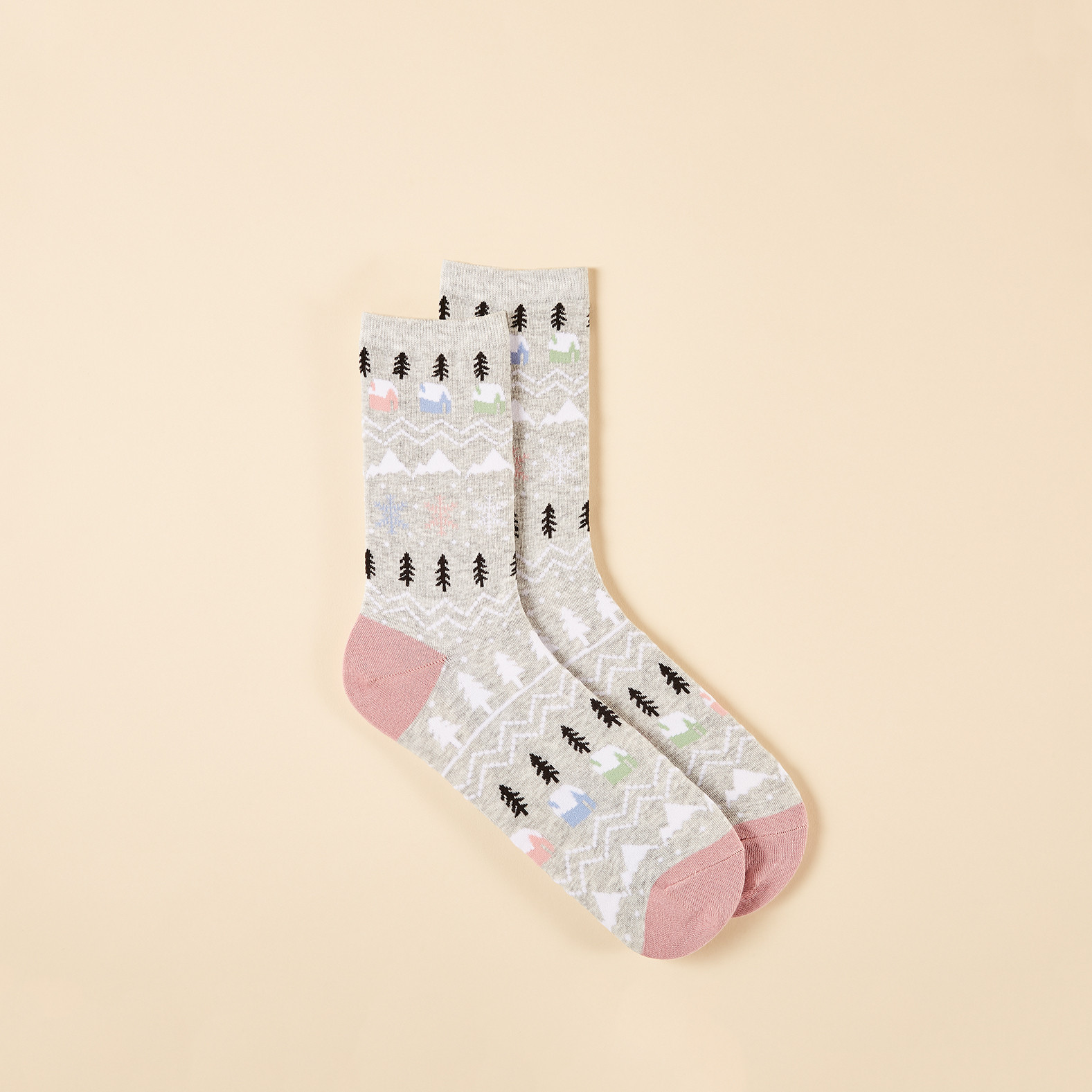 Cabin Snowflake Socks