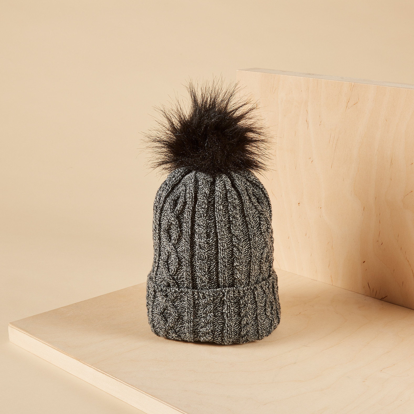 Cable Pompom Toque