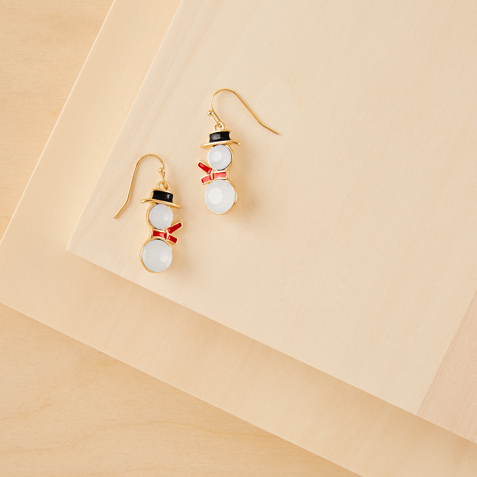 Drop Snowman Earrings
