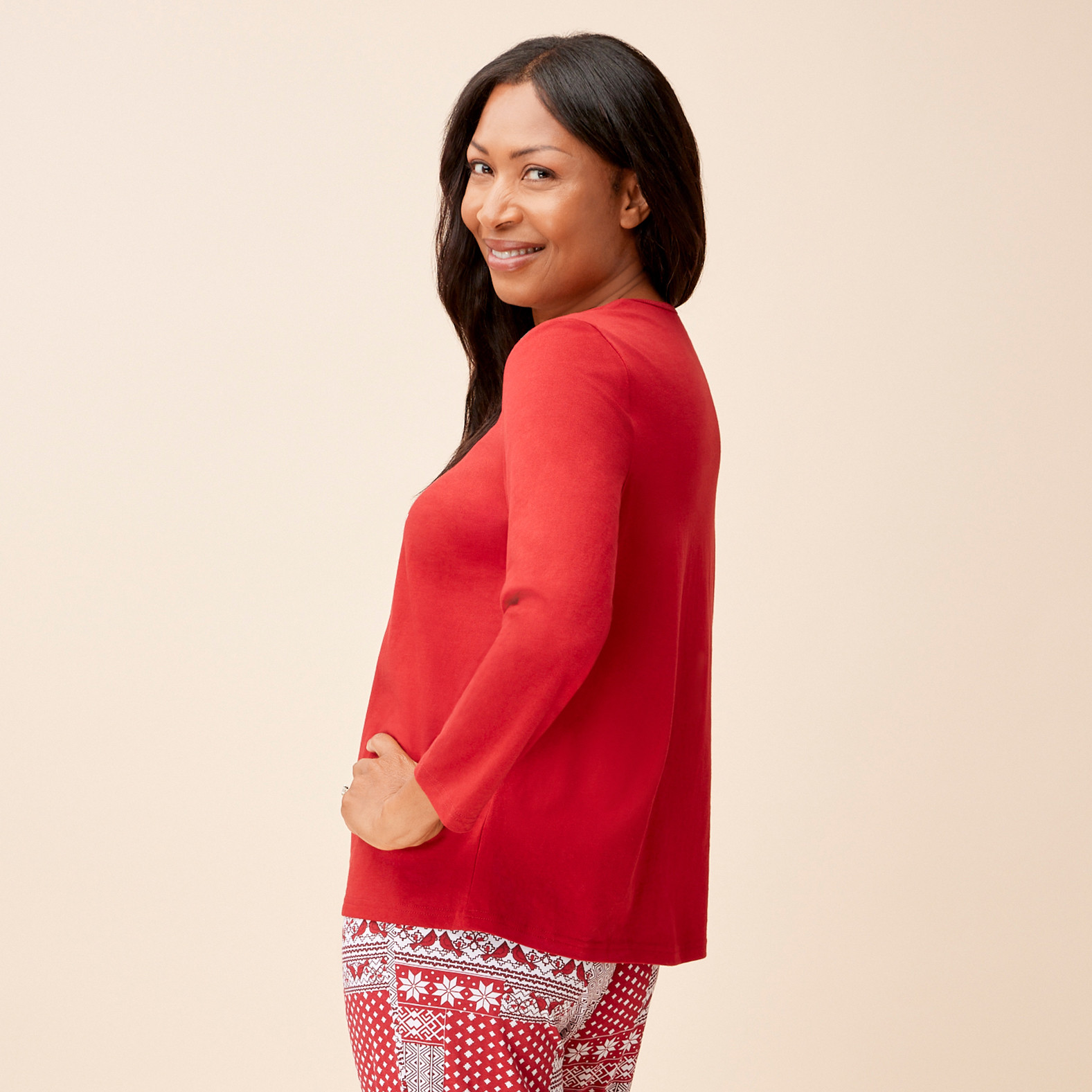 Cardinal Jersey Knit Pyjama Set Side View