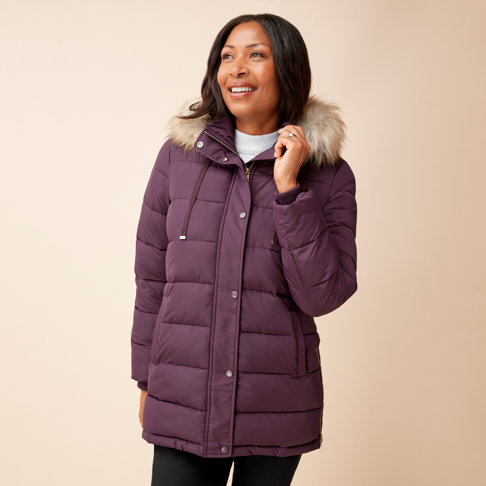 Faux Fur Hooded Jacket