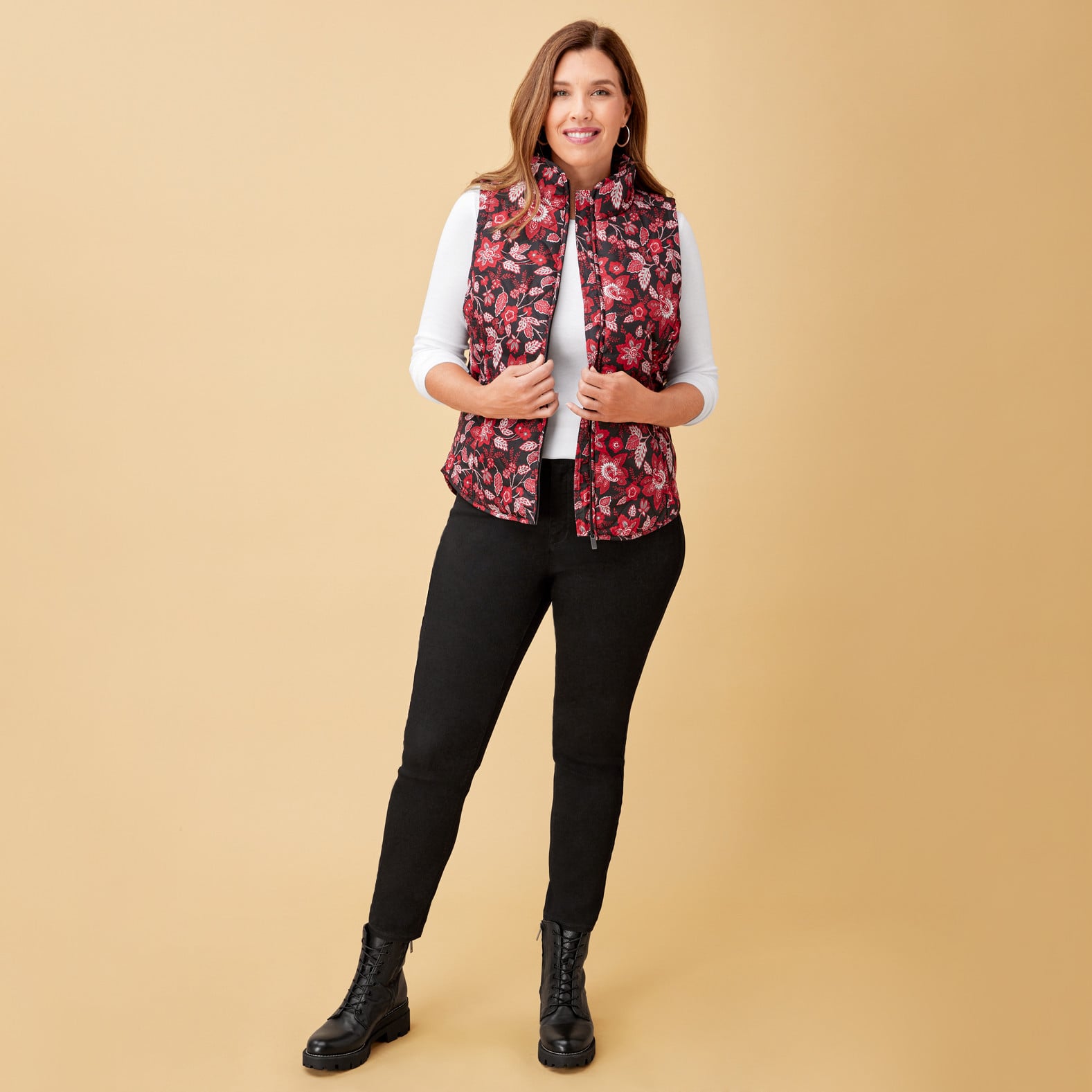 Floral Print Vest Full Body