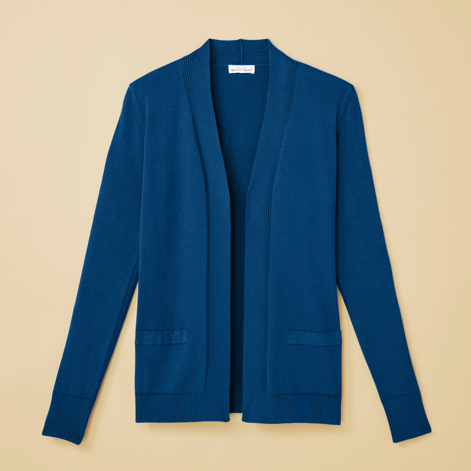 Jersey Knit Cotton Cardigan-Marine Blue