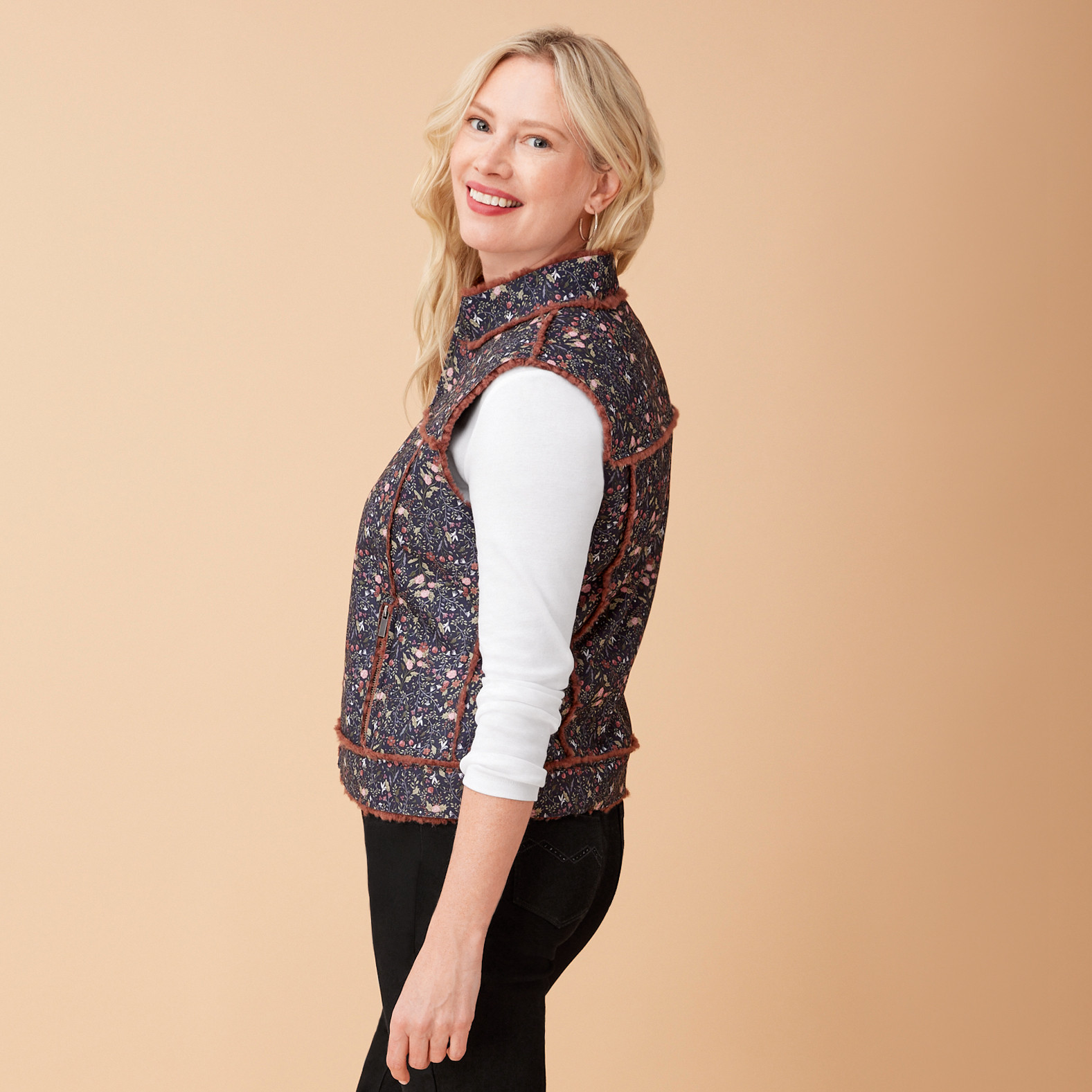 Sherpa Lined Vest Side View
