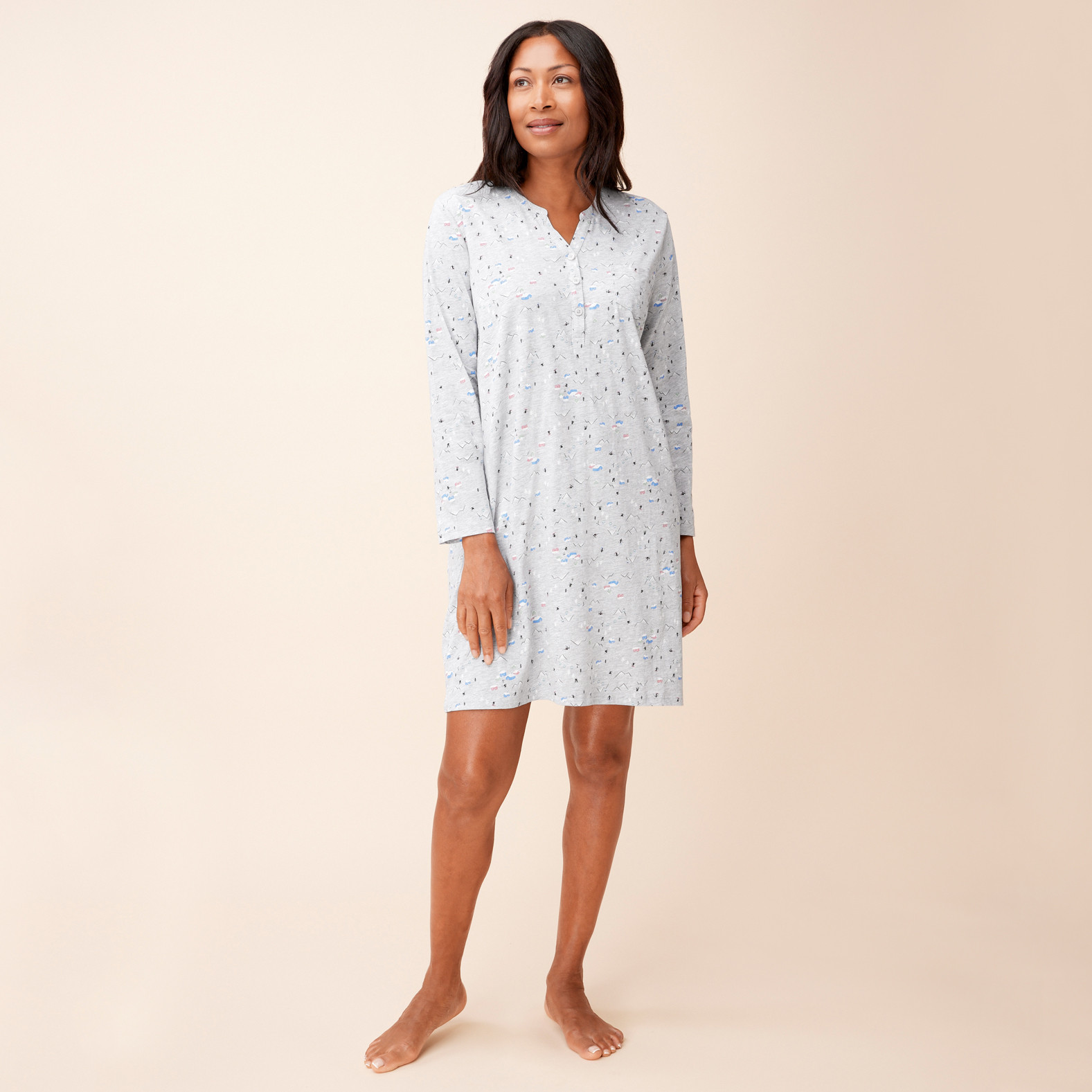 Ski Print Jersey Nightshirt