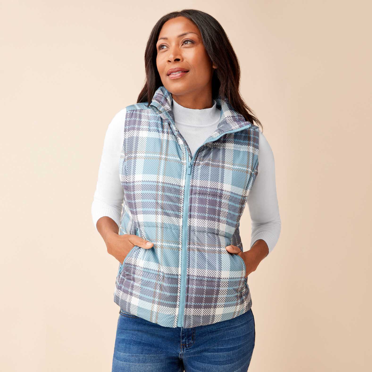 Stand Collar Quilted Vest
