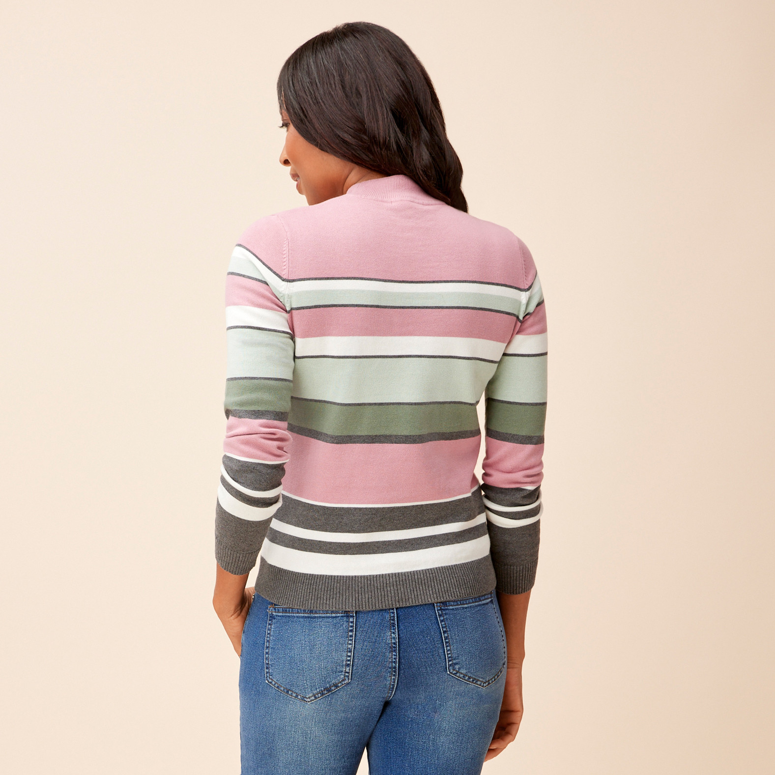 Striped Pullover Sweater Back View