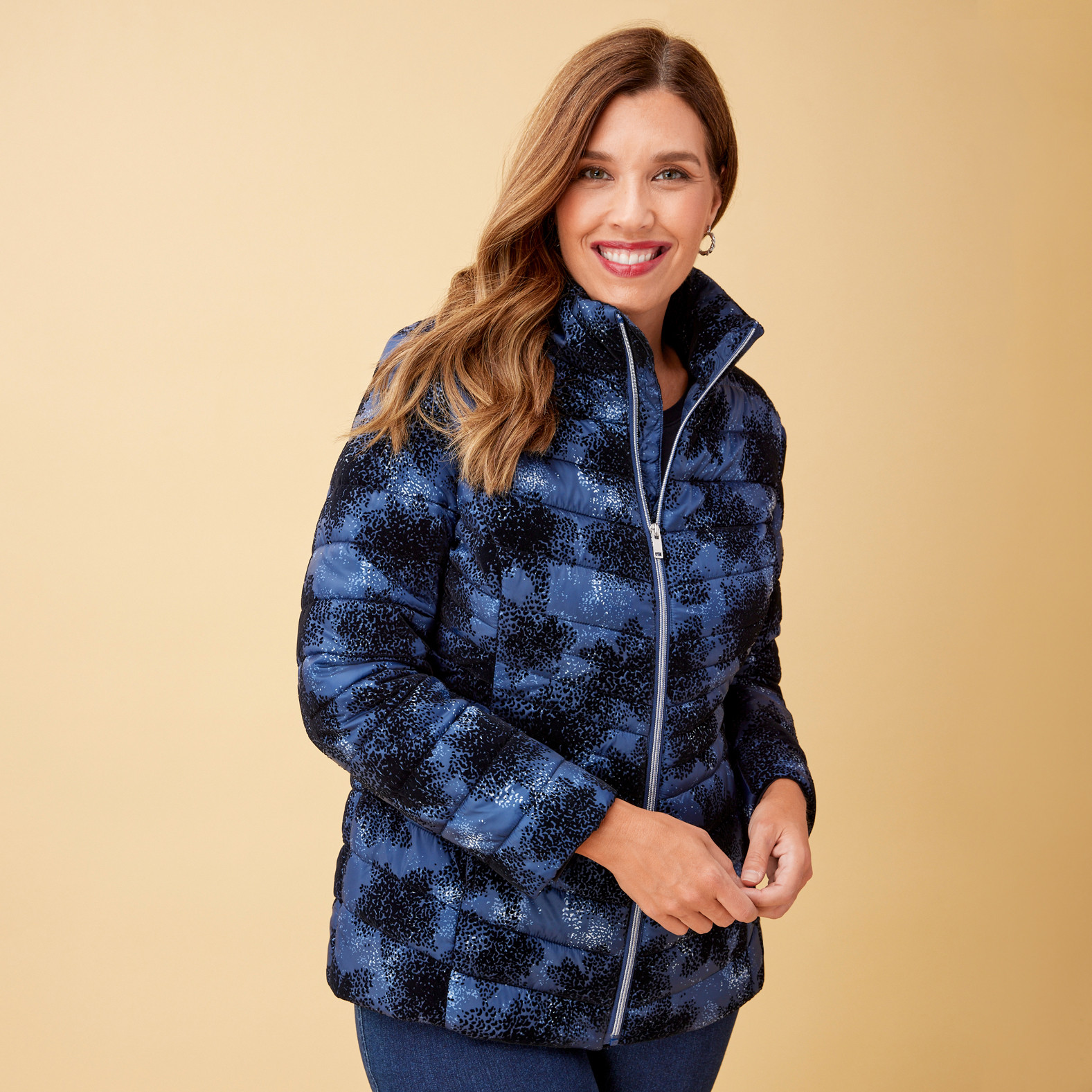 Water Repellent Mock Neck Coat
