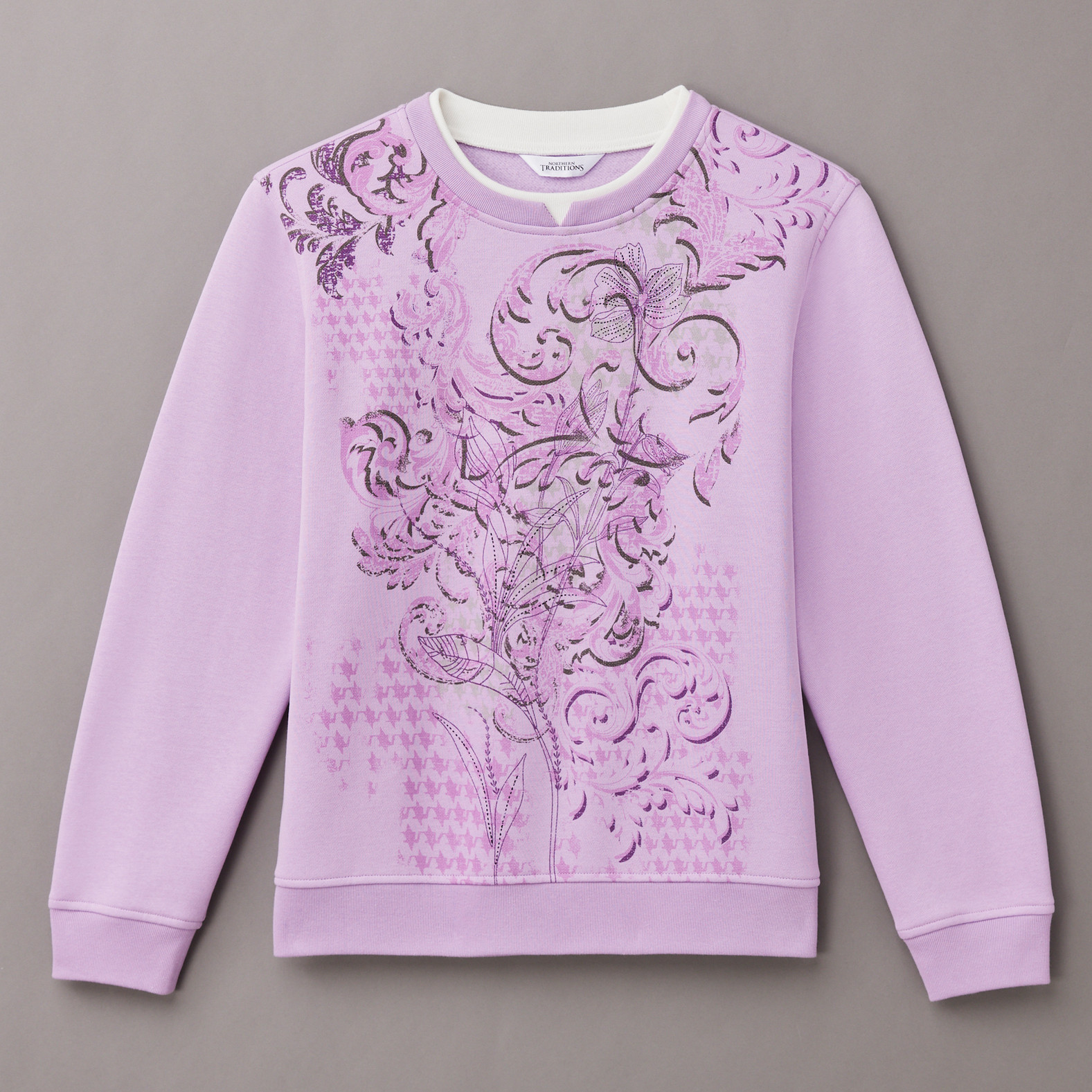 Petite - Relaxed Cozy Notch Neck Sweatshirt
