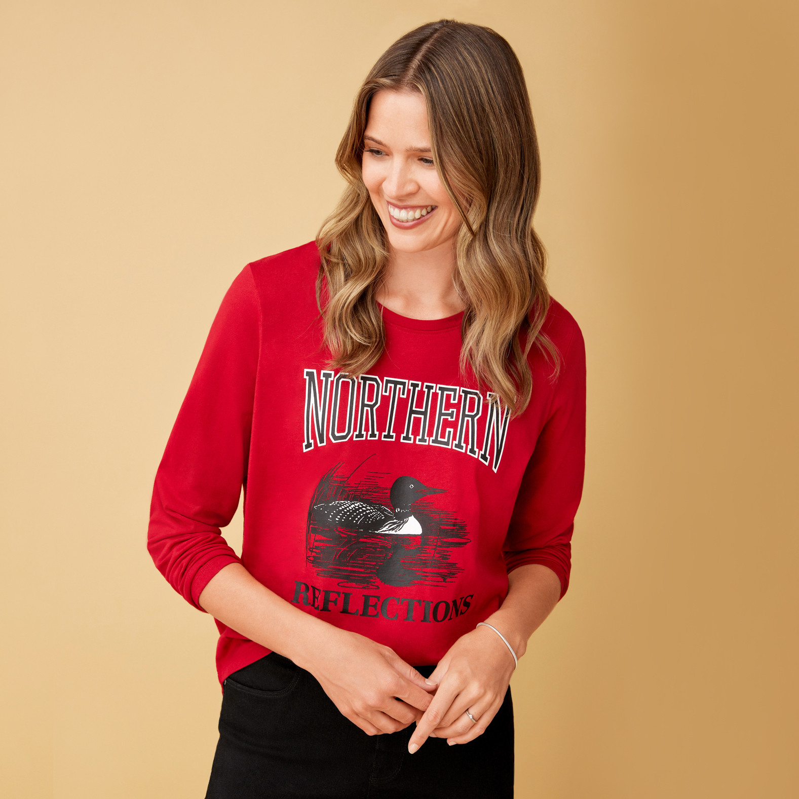 Semi Fit Iconic Loon Tee-Red