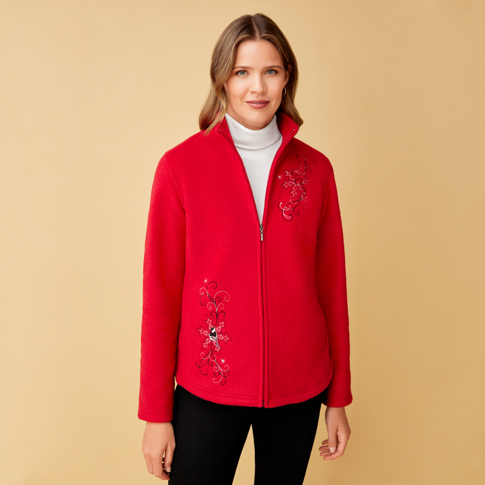 Embroidered Fleece Jacket