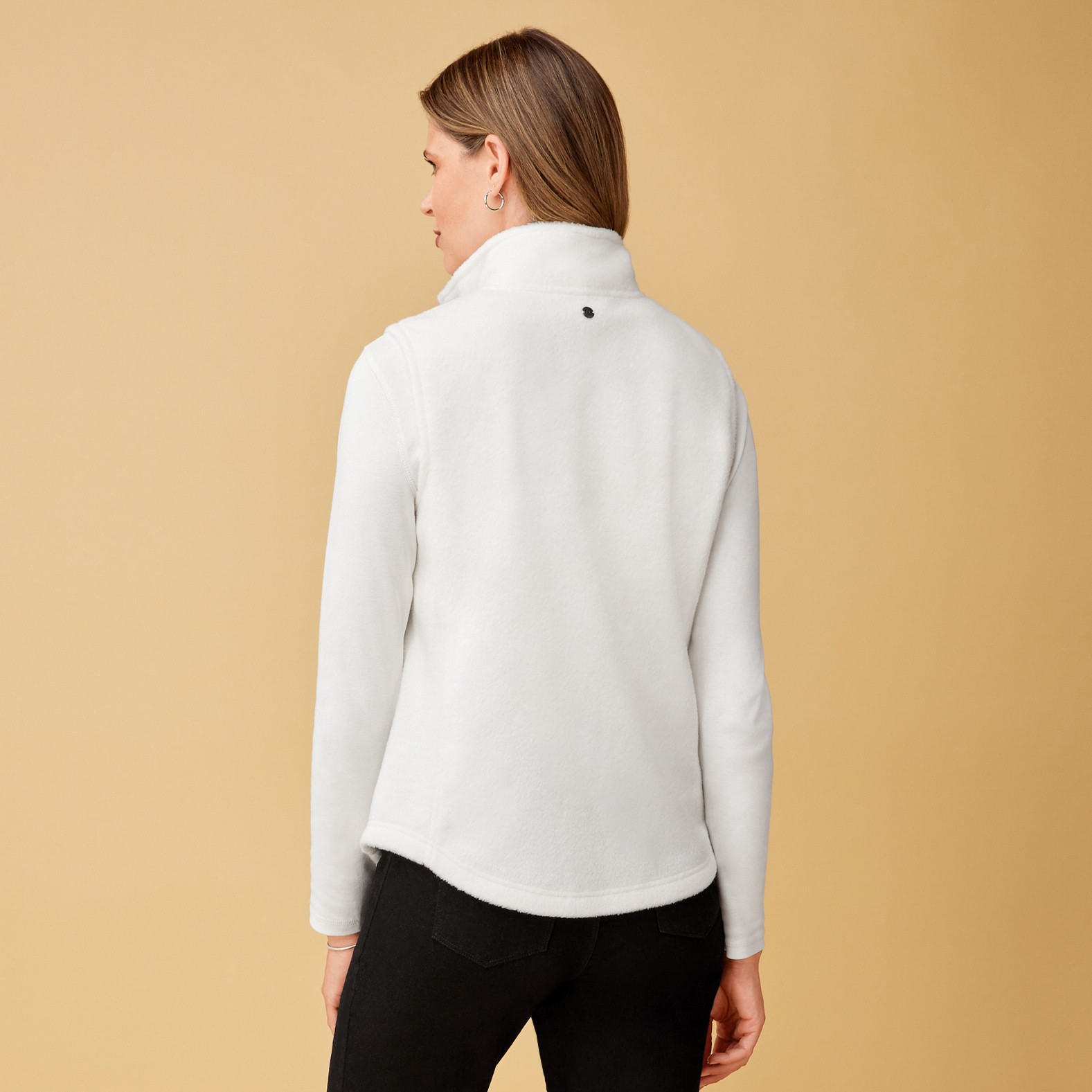 Embroidered Fleece Vest back view