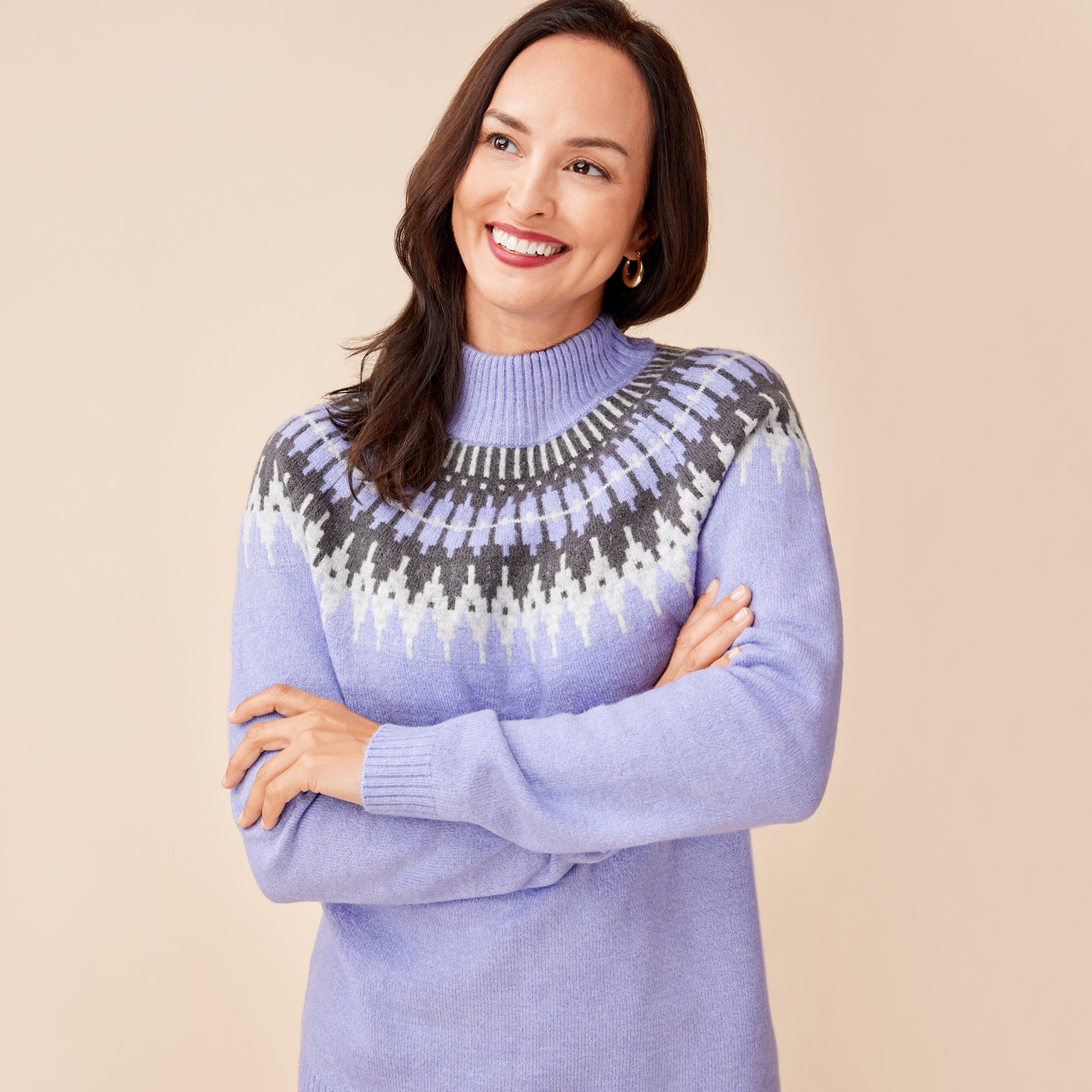 Mock Neck Fairisle Sweater