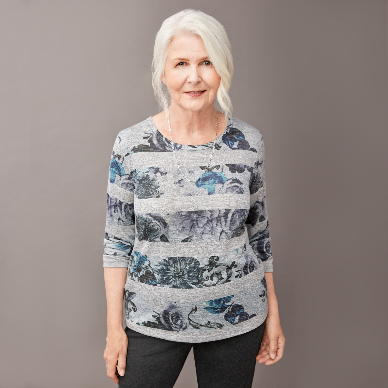 Petite - Rose and Stripe Top