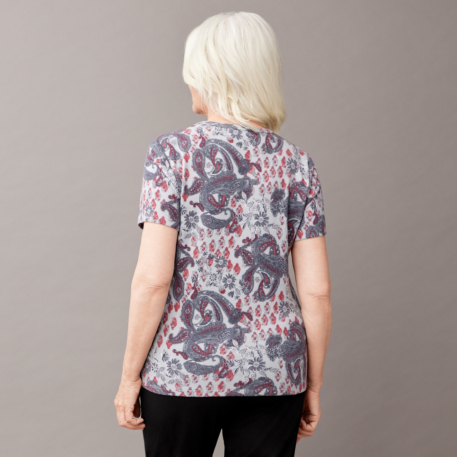 Petite - Sweaterlike Printed Top Back View