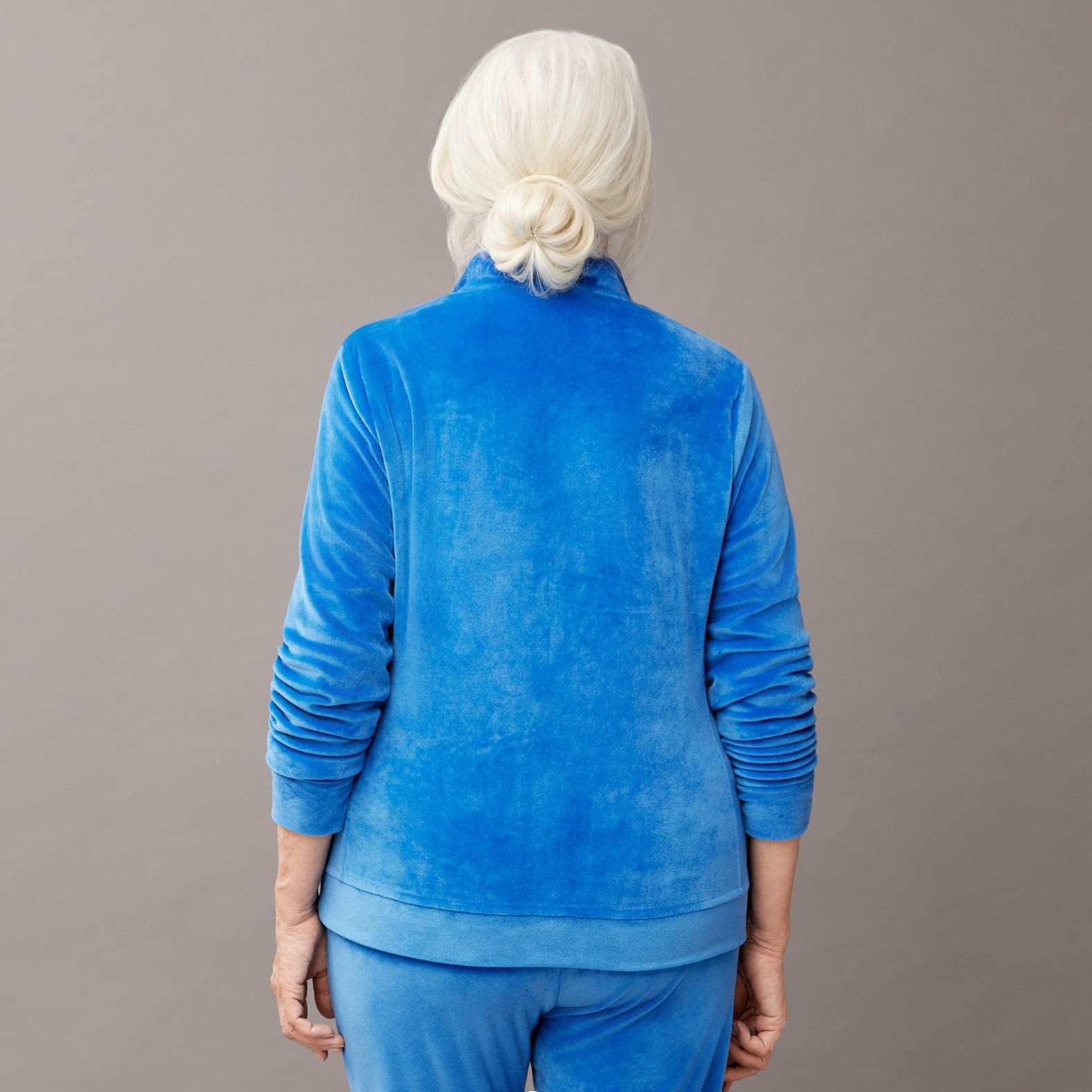 Velour Zip Up Jacket Back View