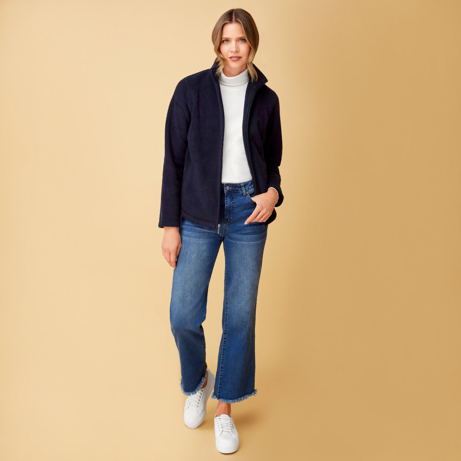 Zip Up Fleece Jacket Full Body