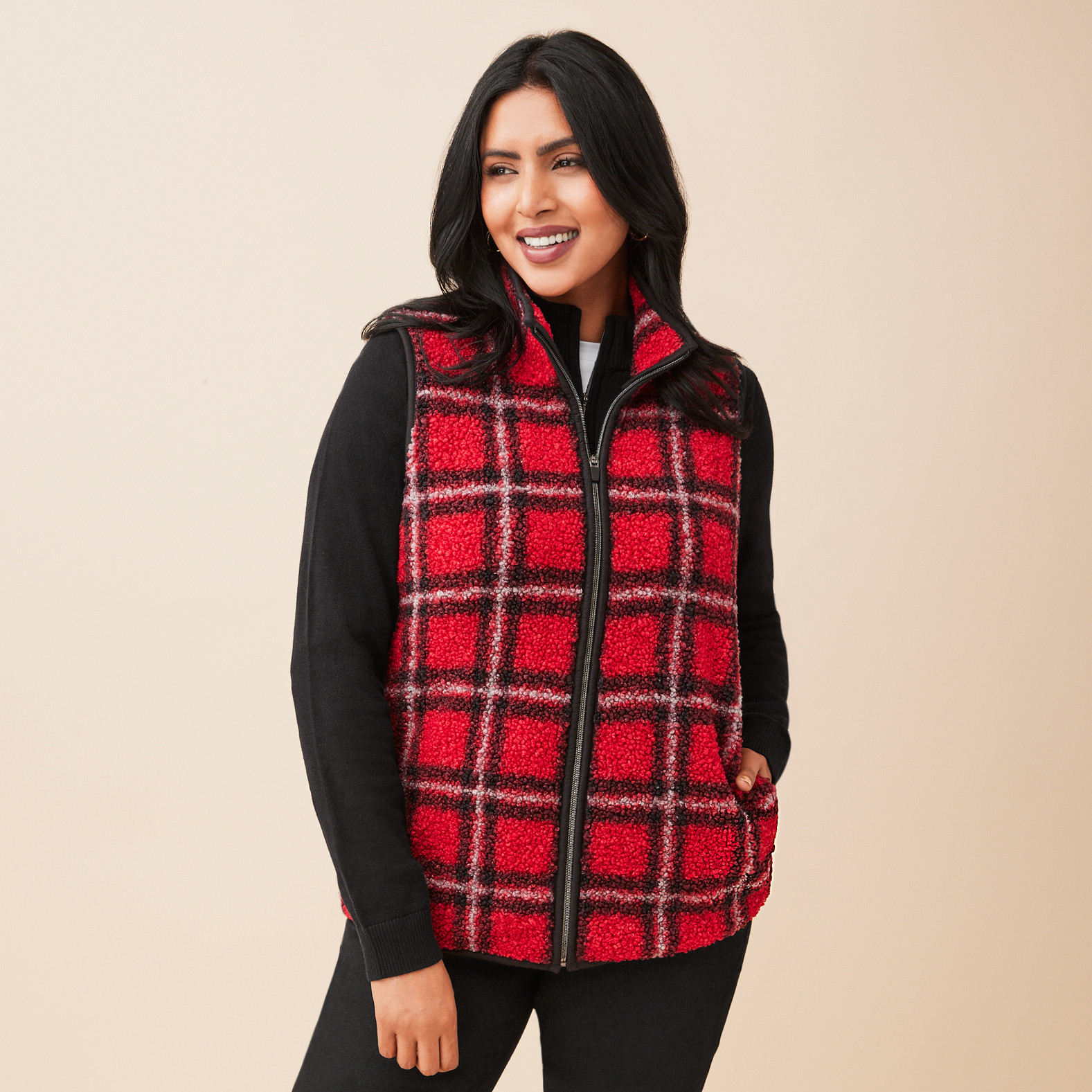 Buffalo Check Teddy Vest