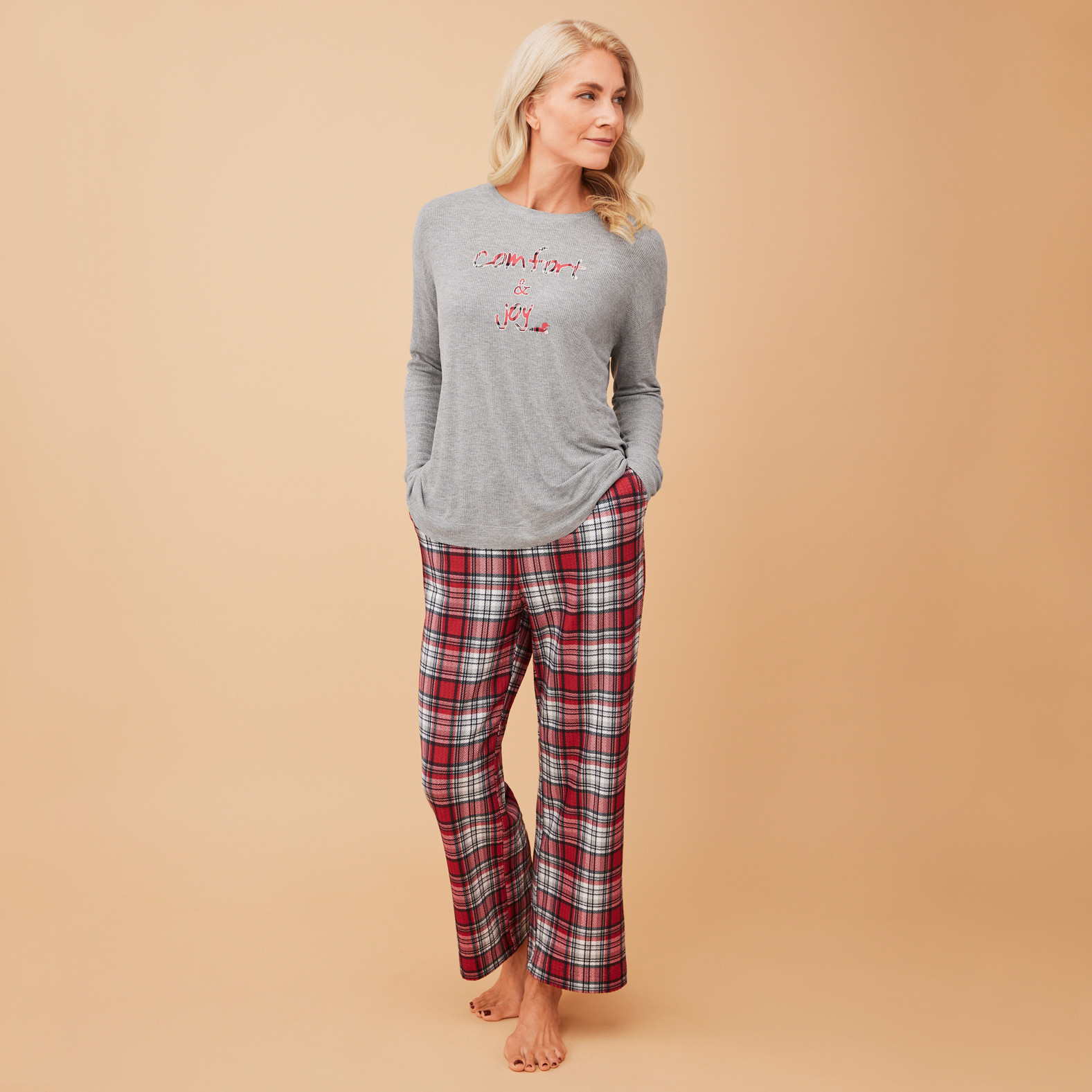 Cozy Waffle Knit Lounge Pant Full body