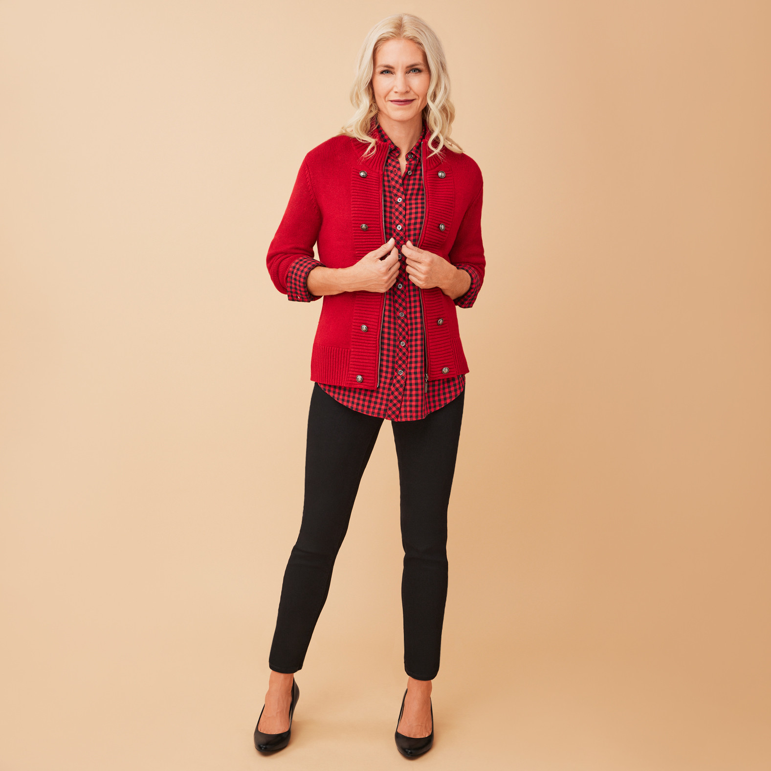 Soft Knit Military Cardigan Full Body open
