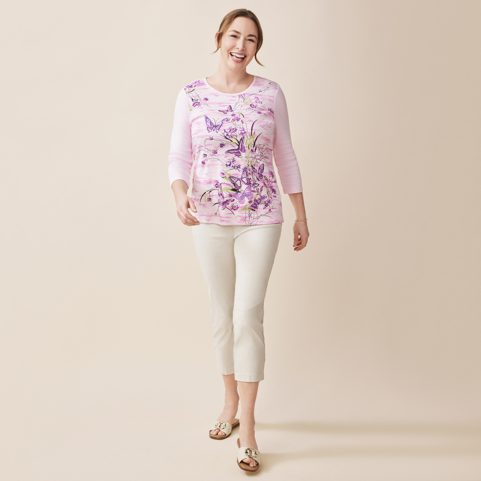 Floating Butterflies Crewneck Tee Full Body