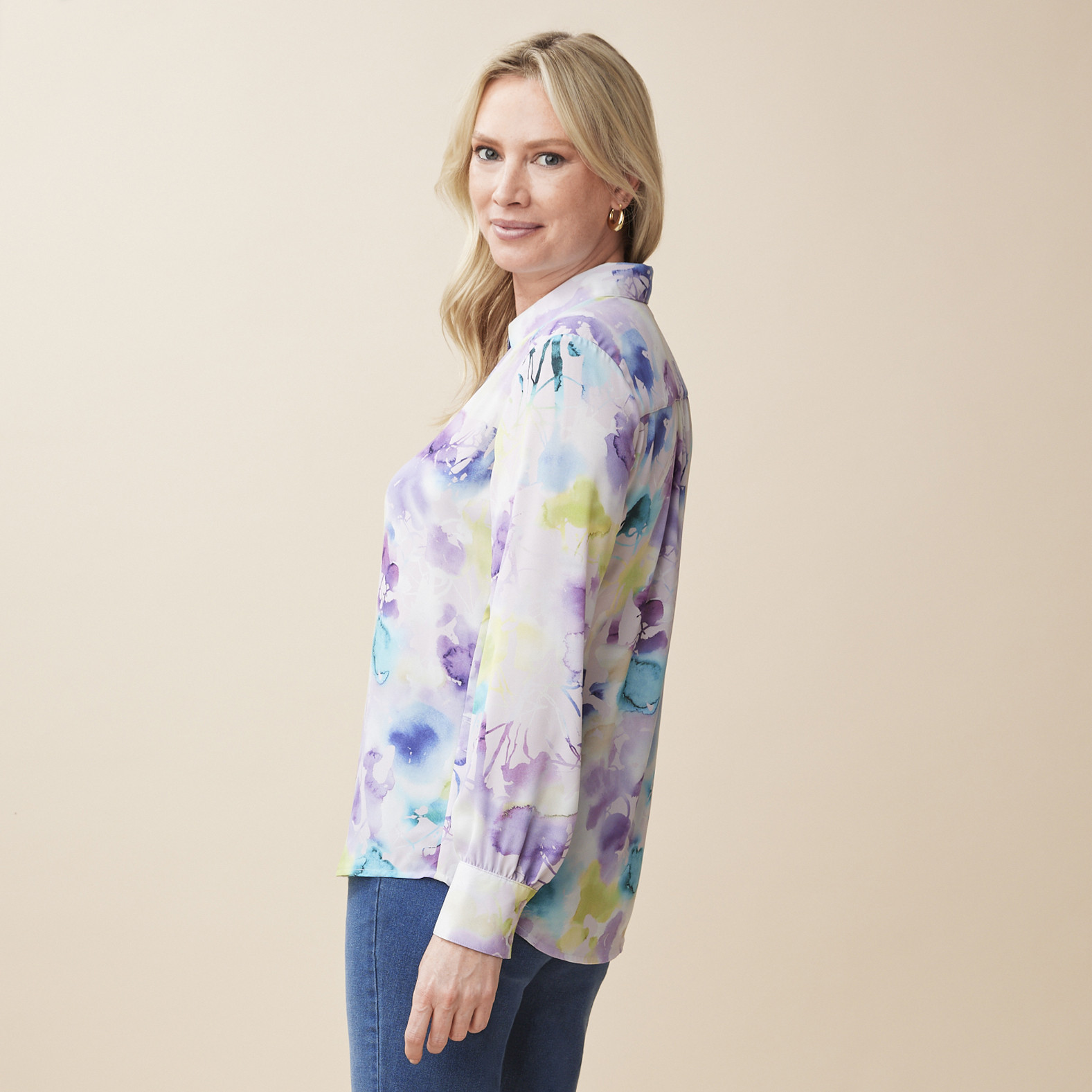 Long Sleeve Printed Shirt Side View