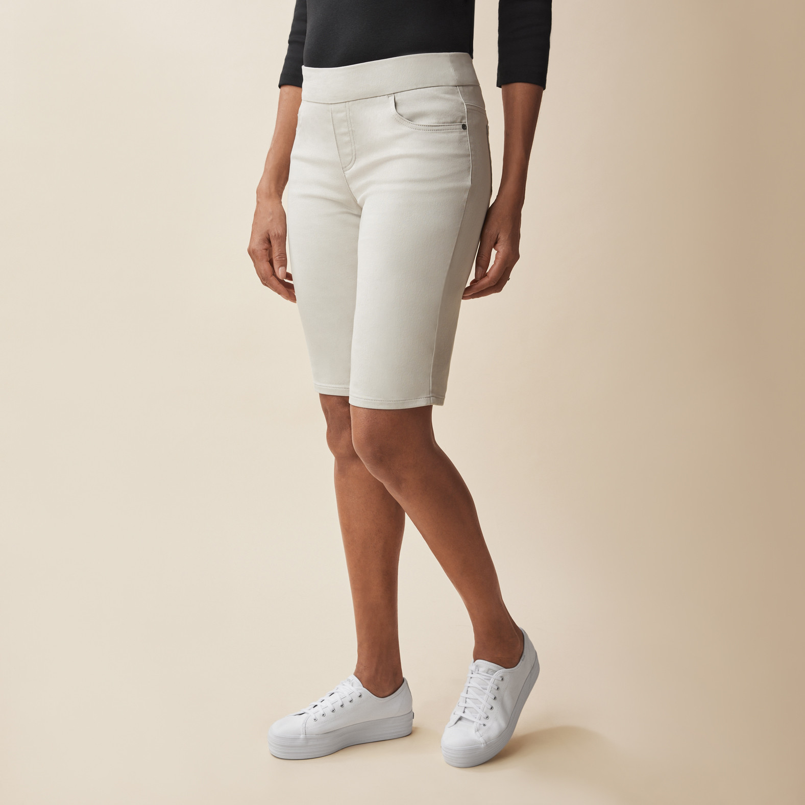 Classic Bermuda Shorts-Sandstorm Front View