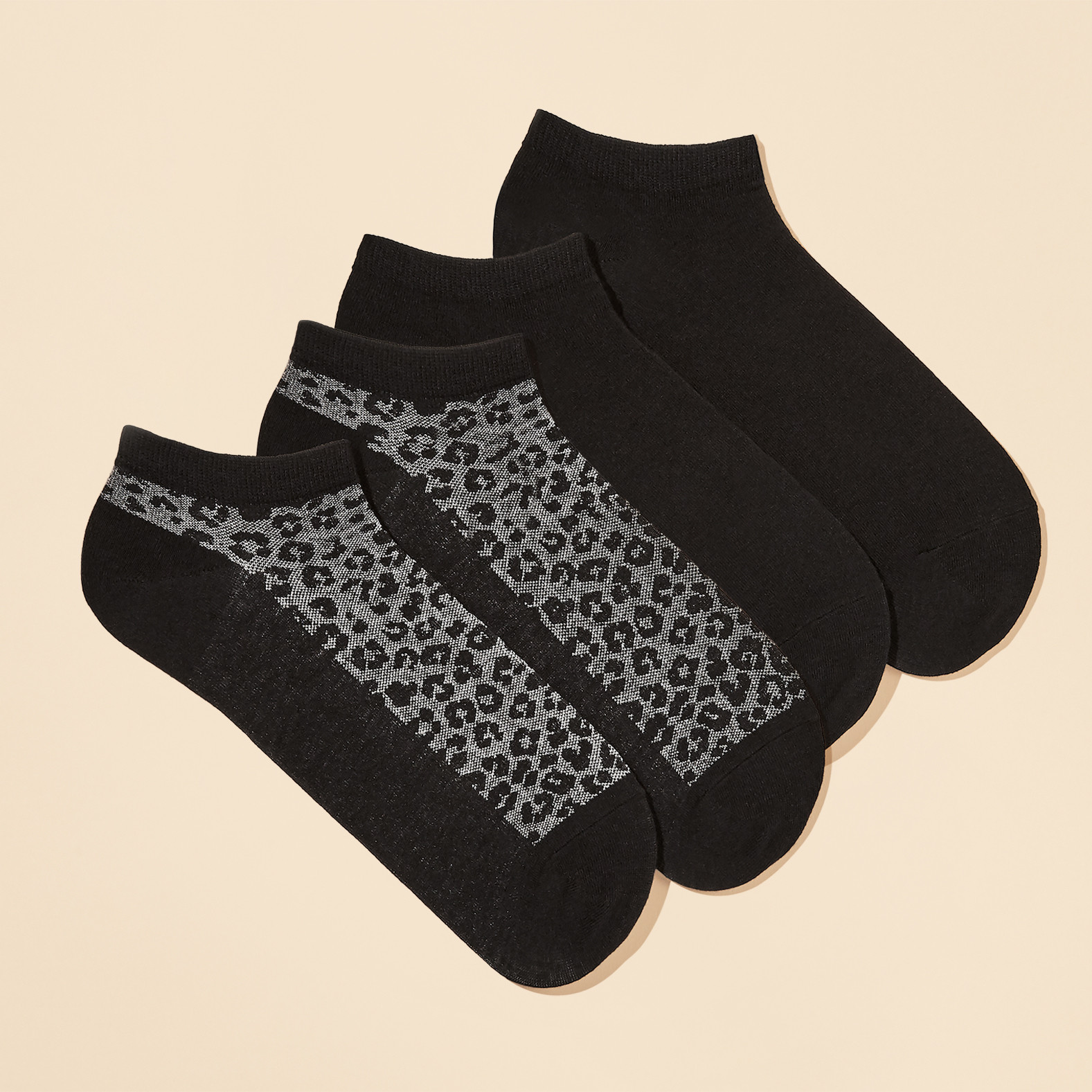 2 Pack Leopard Low Cut Socks