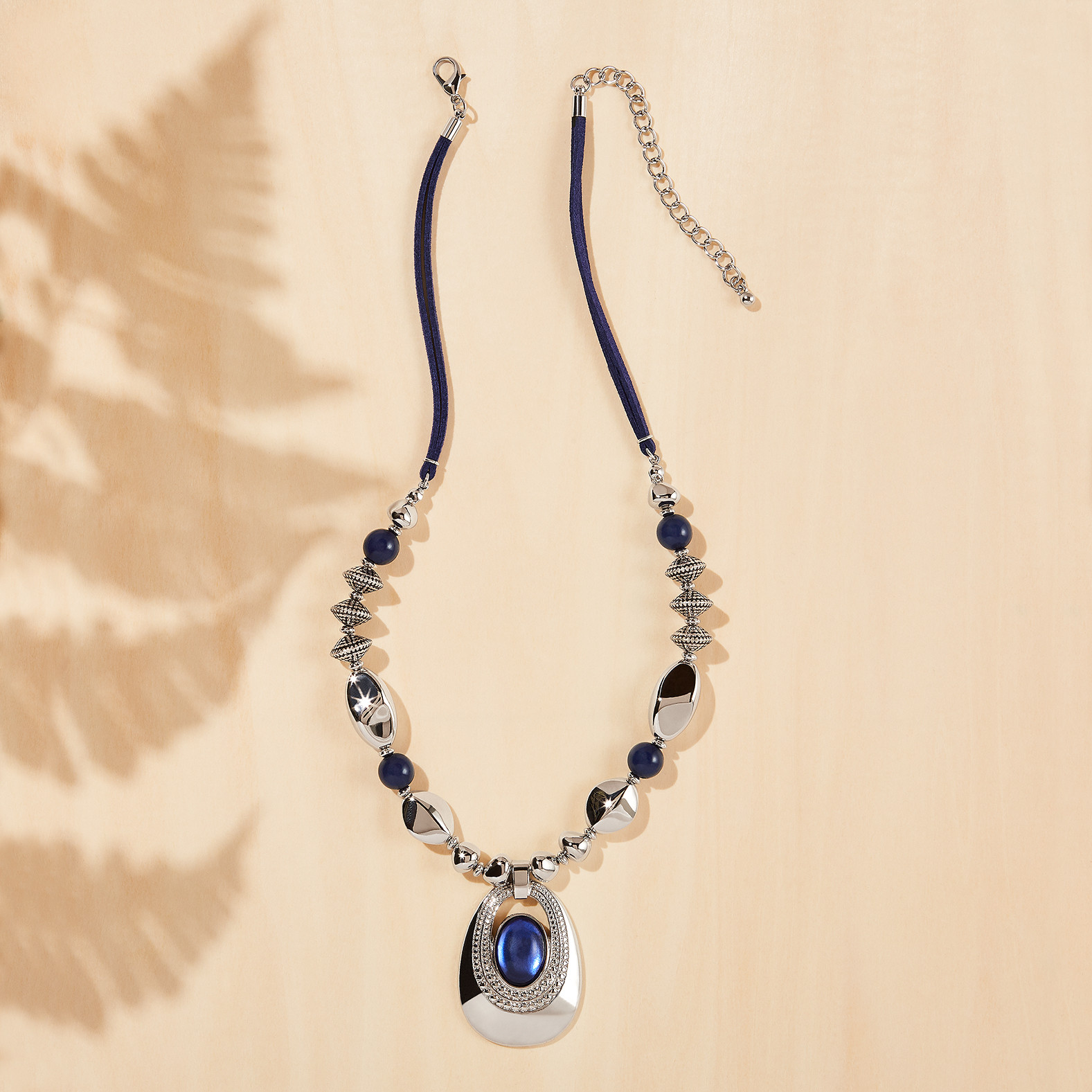 Oval Stone Beaded Necklace