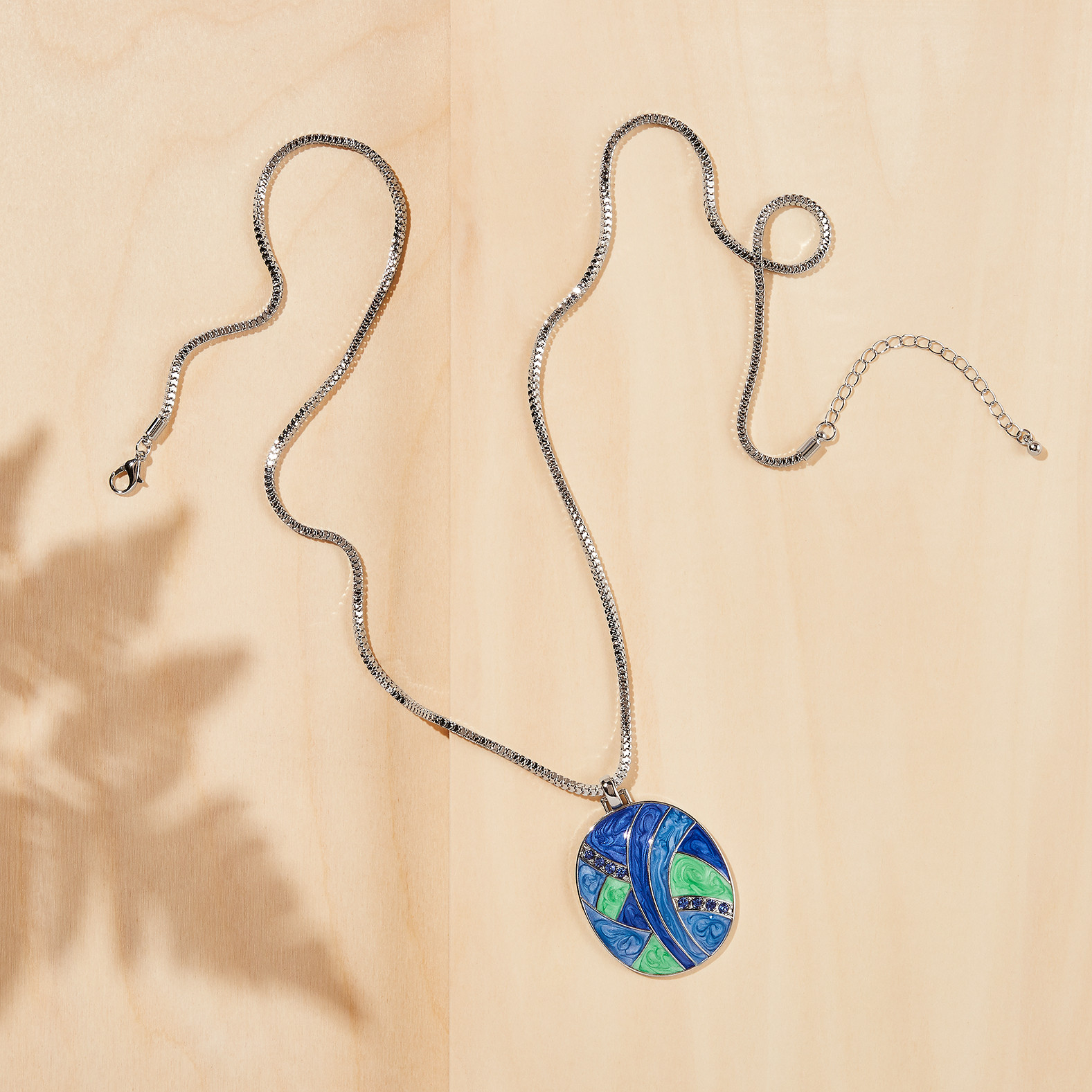 Gem Painted Square Necklace