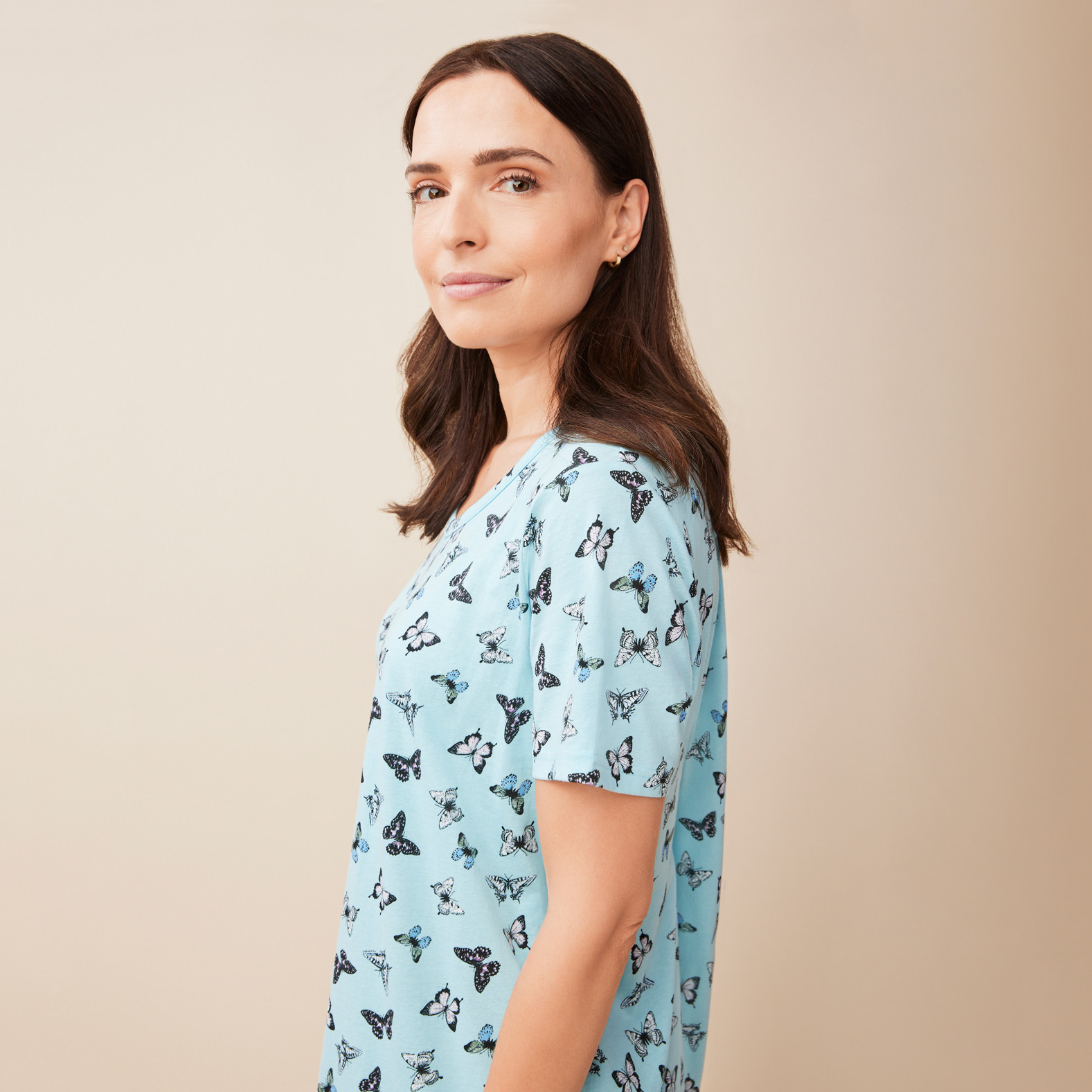 Butterfly Jersey Nightshirt Side View