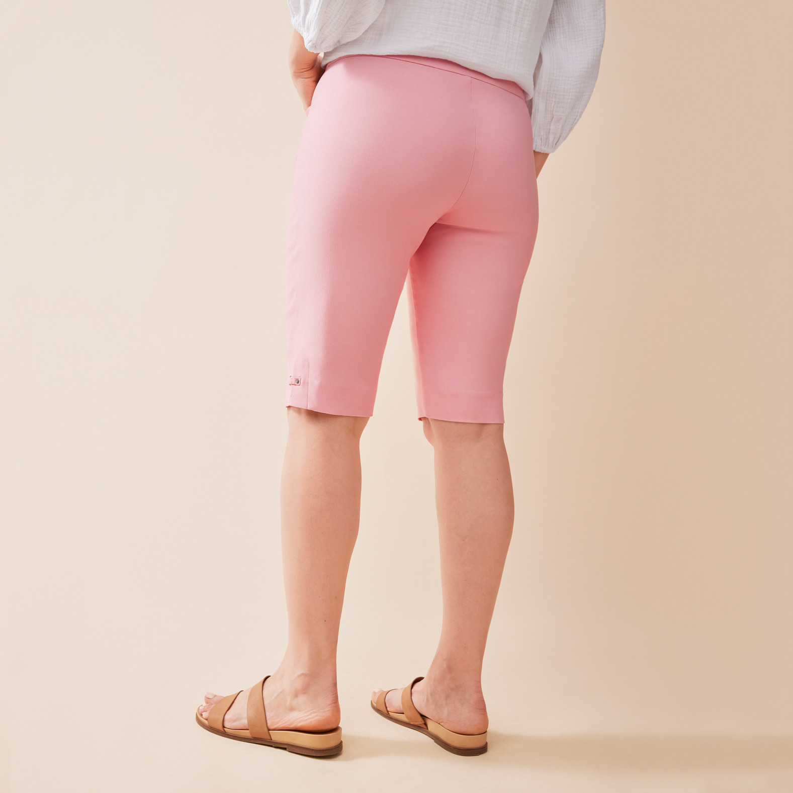 Comfort Bermuda Shorts Back View Azalea Coral Pink